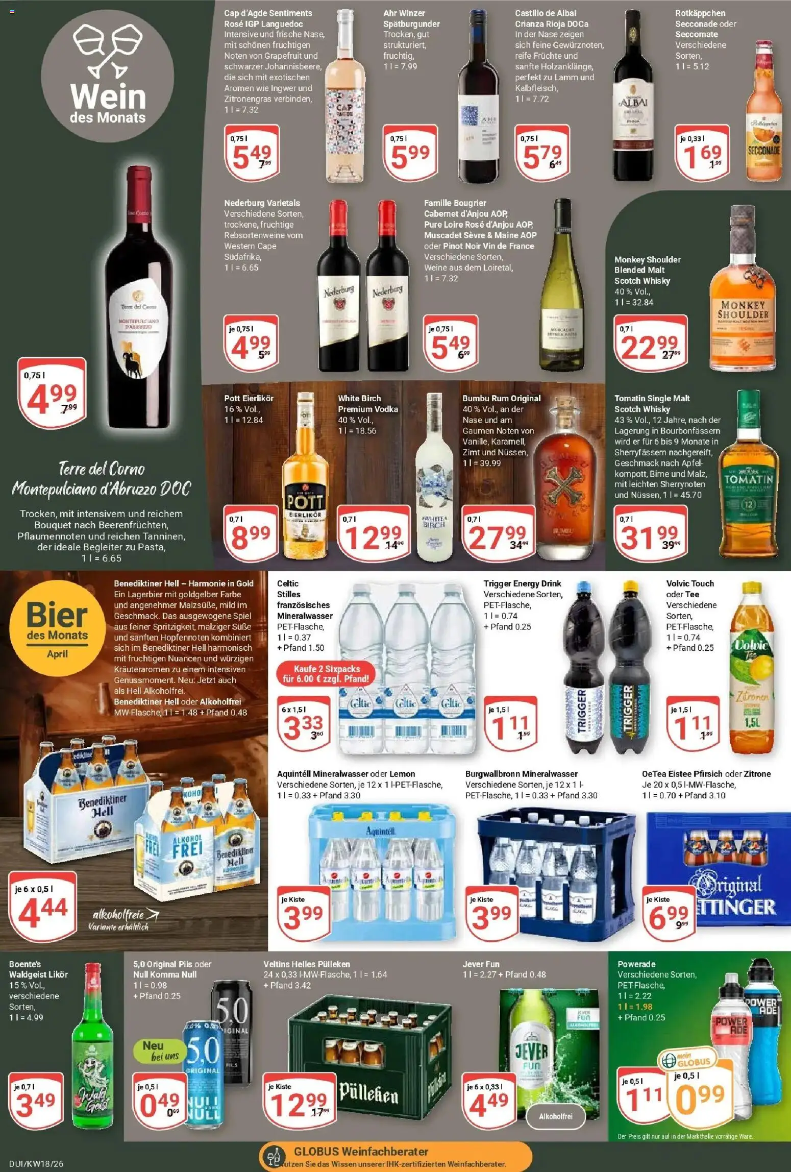 Globus Prospekt Duisburg	 – gültig ab 27.04.2026 | Seite: 13 | Produkte: Pils, Rotkäppchen, Vodka, Tee