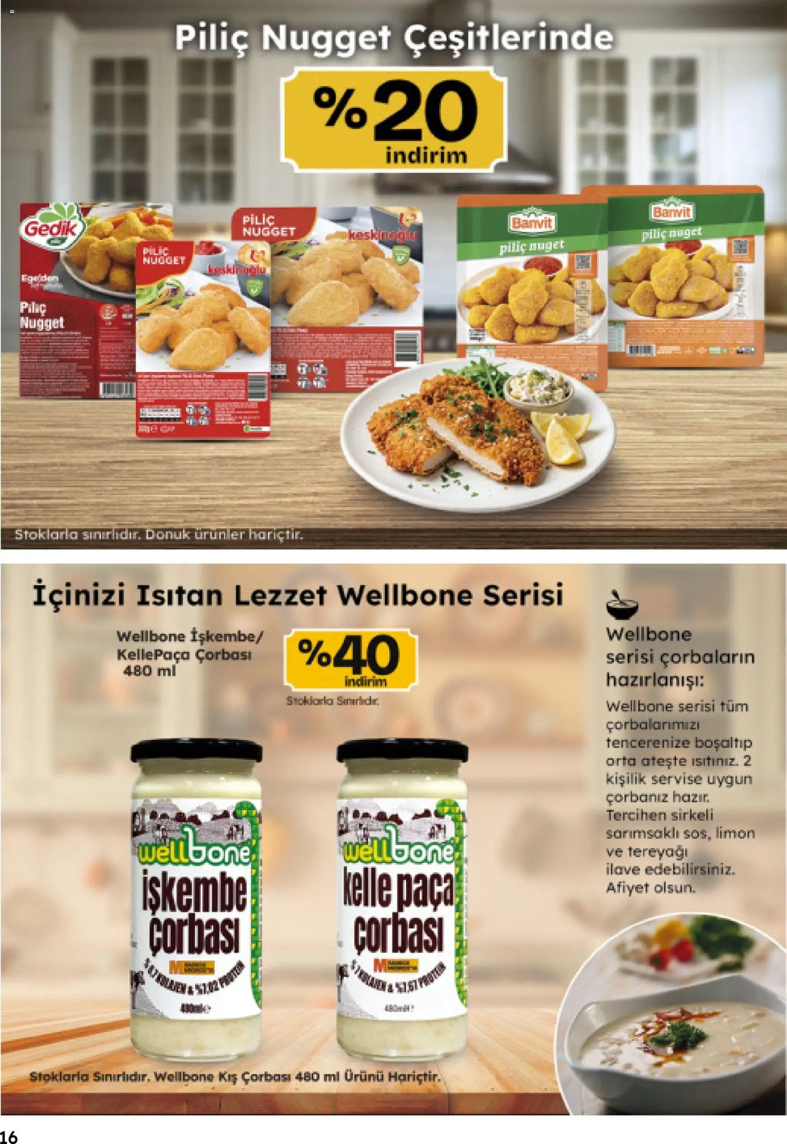 Migros Katalog - Migroskop - 16.04.2026 tarihinden itibaren geçerlidir | Sayfa: 16 | Ürünler: Tereyağı, Limon, Piliç, Piliç nugget