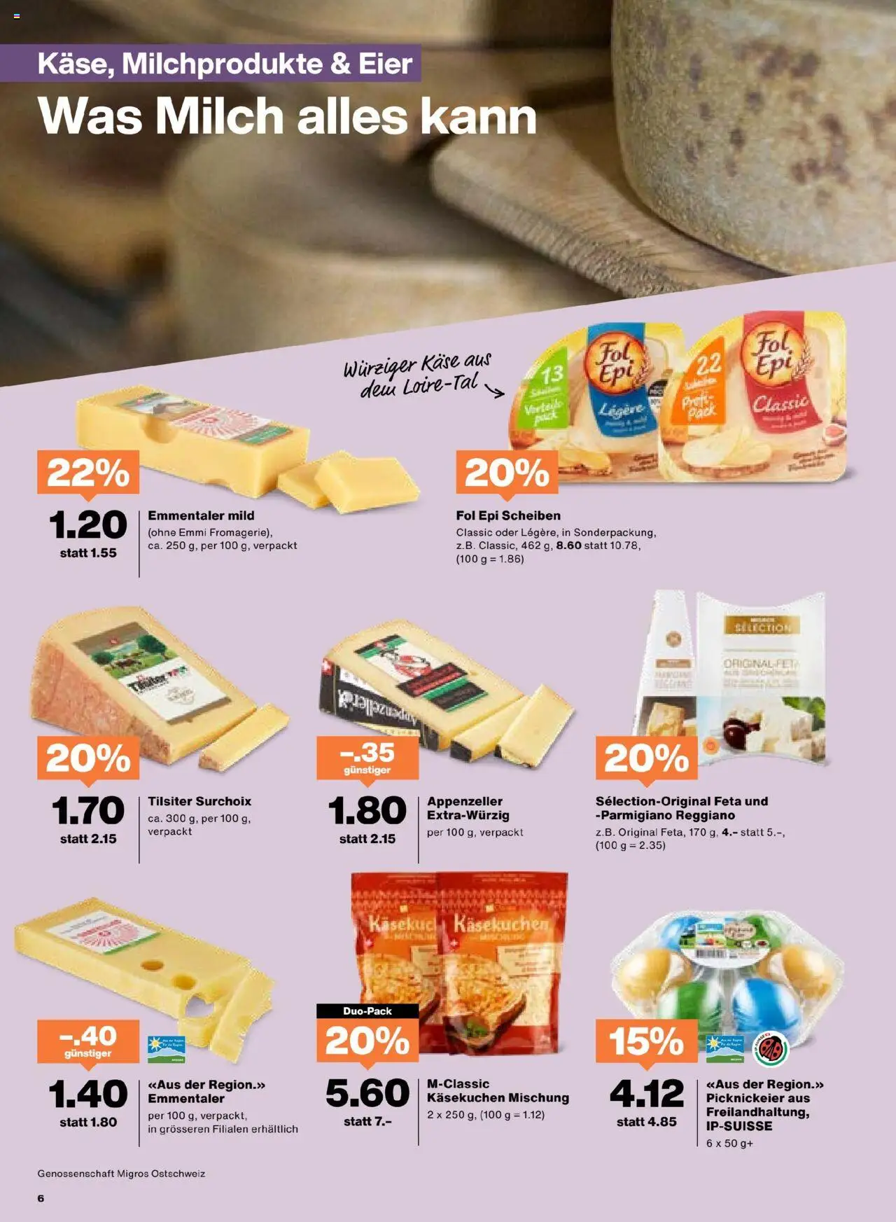 Migros Aktionen ab 24.06.2025 | Seite: 6 | Produkte: Temizlik kovası, Feta, Käse, Eier