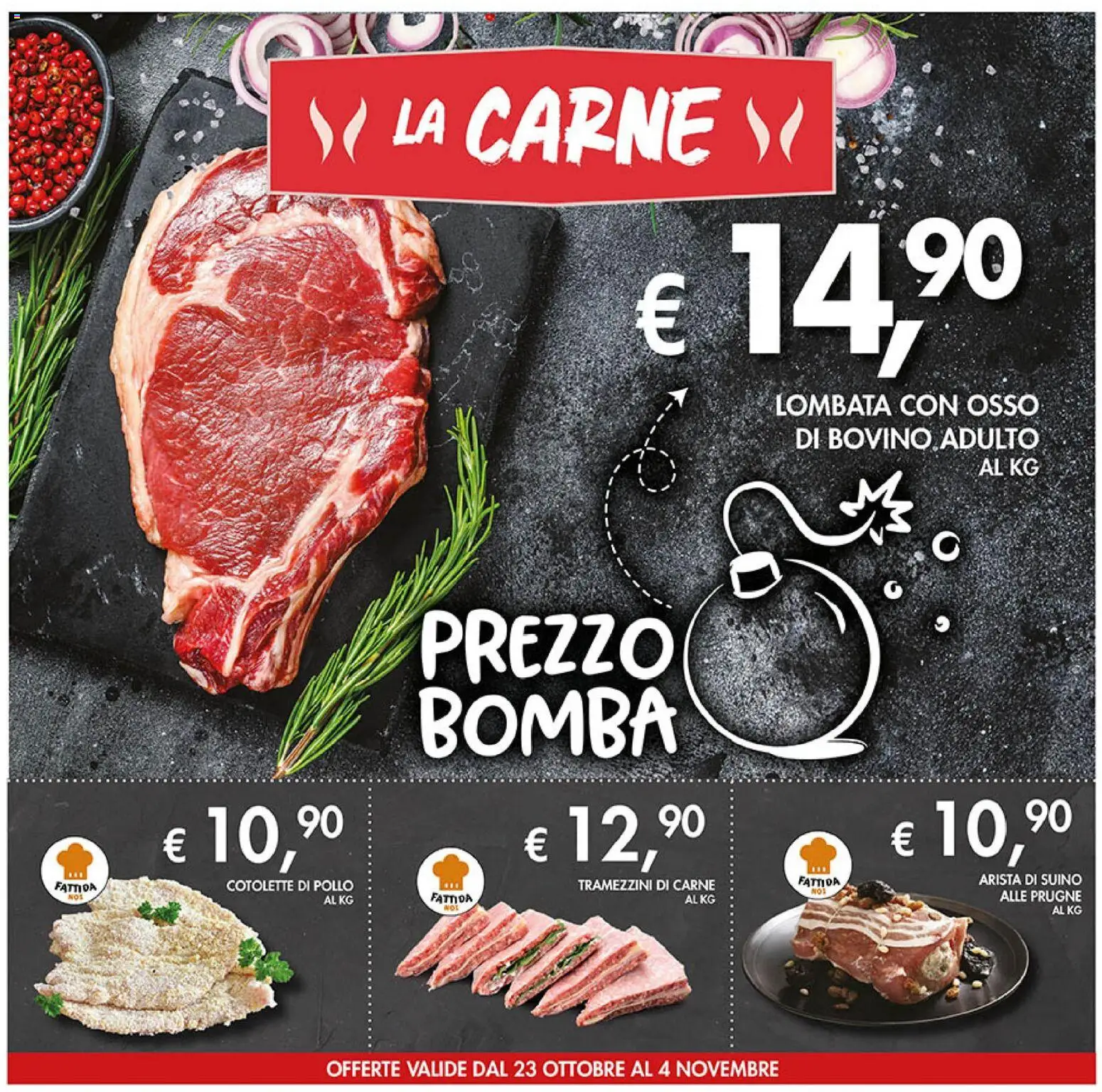 Volantino Coal del 23.10.2025 | Pagina: 4 | Prodotti: Bovino, Pollo, Suino