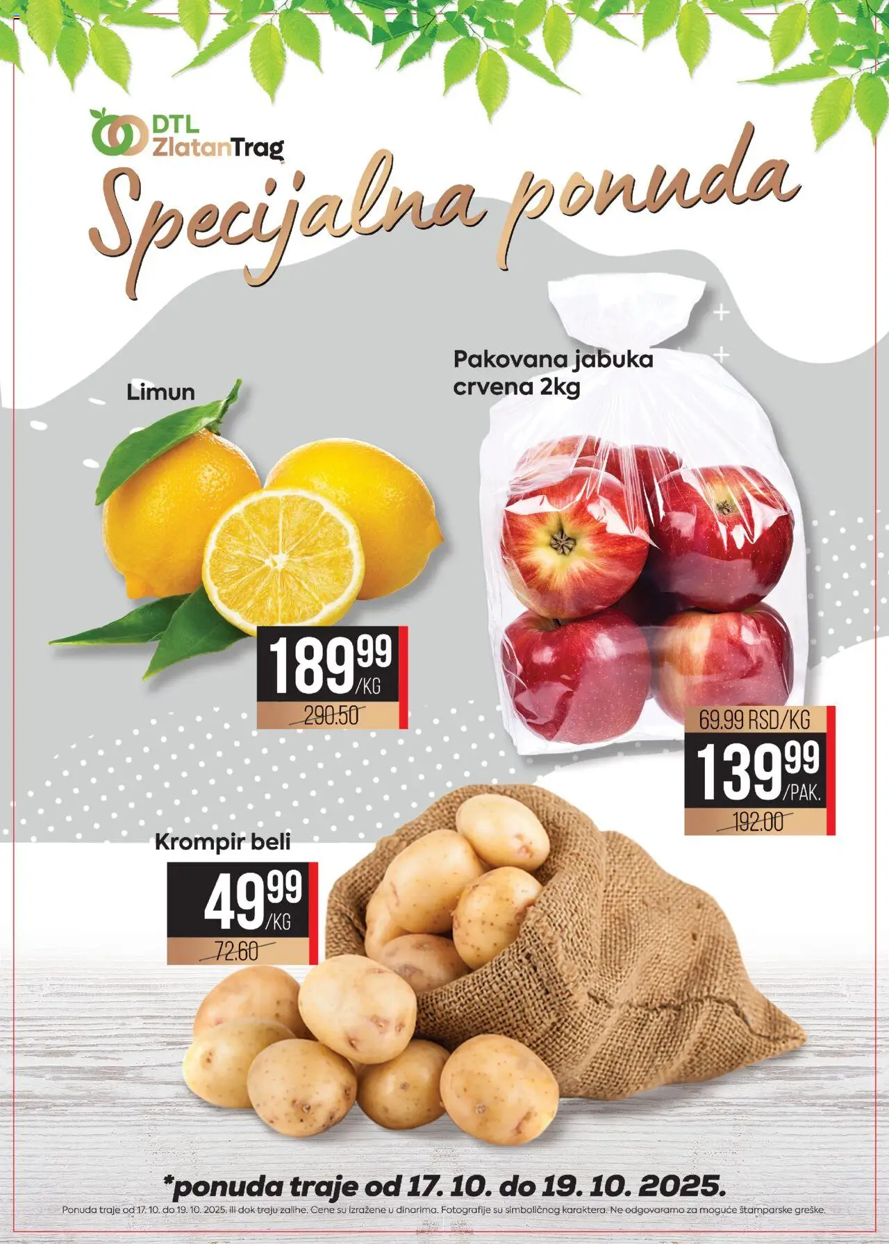 Zlatan Trag katalog - važi od 17.10.2025 | Strana: 1 | Proizvode: Krompir, Limun