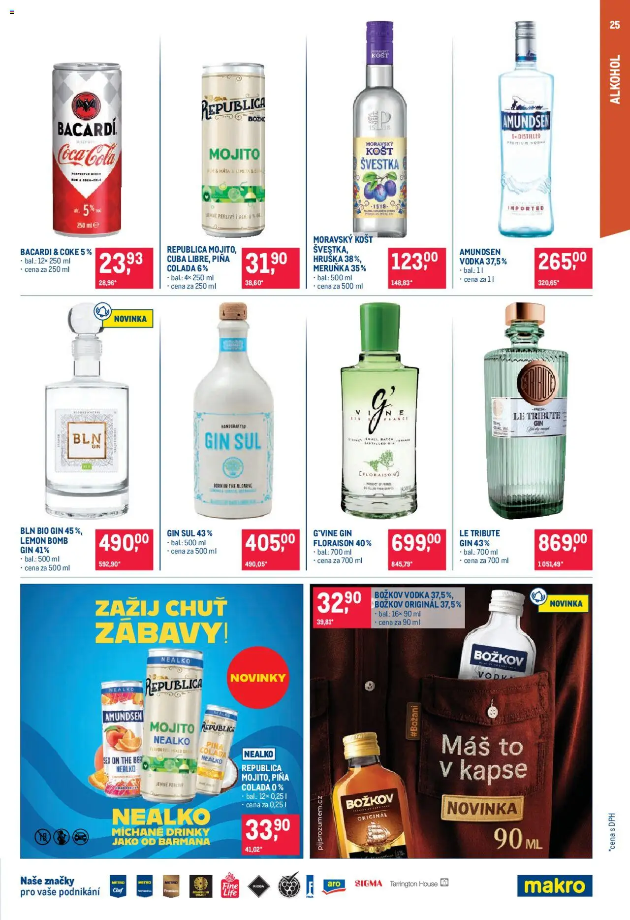 Makro leták - Pro milovníky jídla od 13.08.2025 | Strana: 25 | Produkty: Vodka, Republica, Božkov, Božkov originál