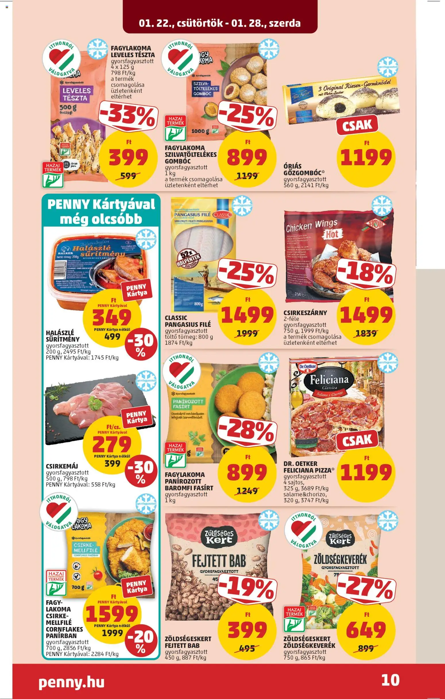 PENNY akciós ujság - amely érvényes a következő dátumtól: 22.01.2026 | Oldal: 14 | Termékek: Zöldségkeverék, Leveles tészta, Töltő, Pizza