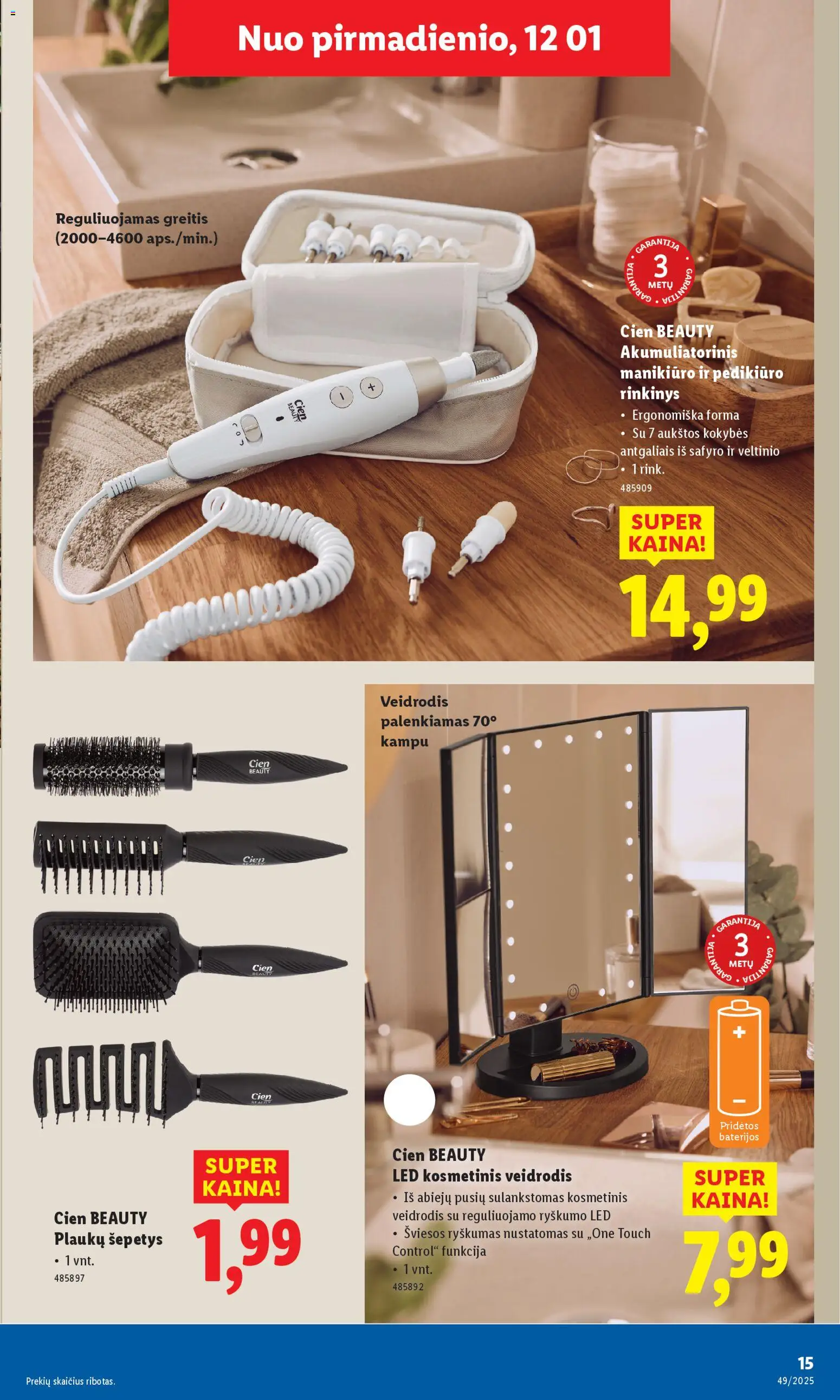 LIDL akcijos nuo 01.12.2025 | Puslapis: 15 | Prekių: Veidrodis