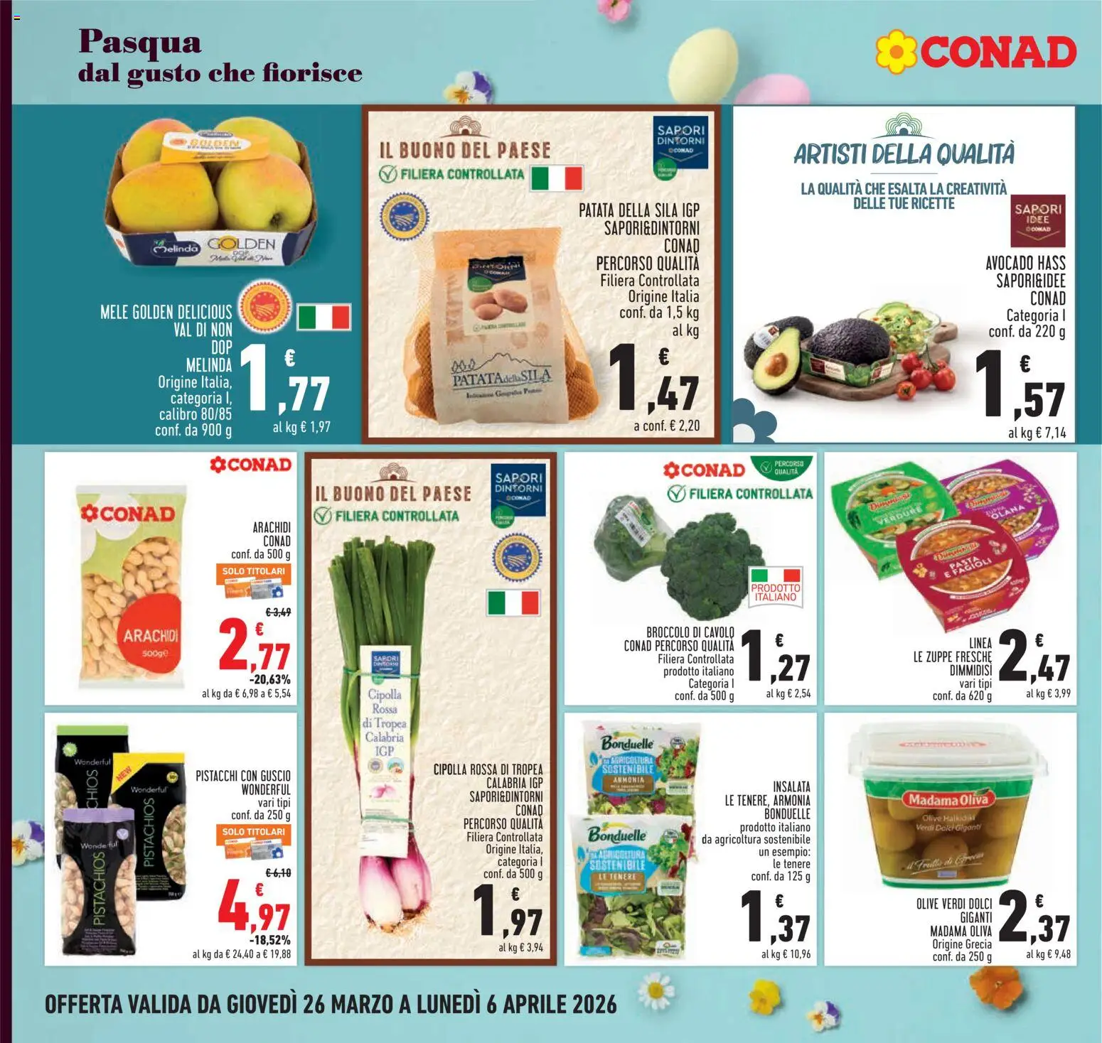 Volantino Conad volantino Piemonte del 26.03.2026 | Pagina: 4 | Prodotti: Fagioli, Verdure, Pasta, Pistacchi