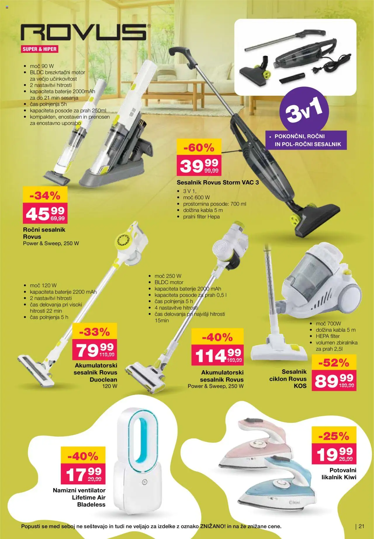 Mercator katalog poletje je tu │ velja od 11.06.2025 | Stran: 21 | Izdelki: Namizni ventilator, Likalnik, Ventilator, Sesalnik