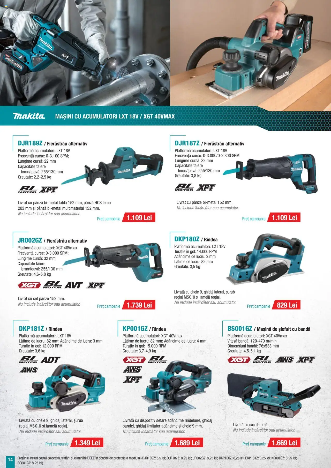 Catalog Makita – valabil de la 01.07.2025 | Pagină: 14 | Produse: Încărcător, Tablă