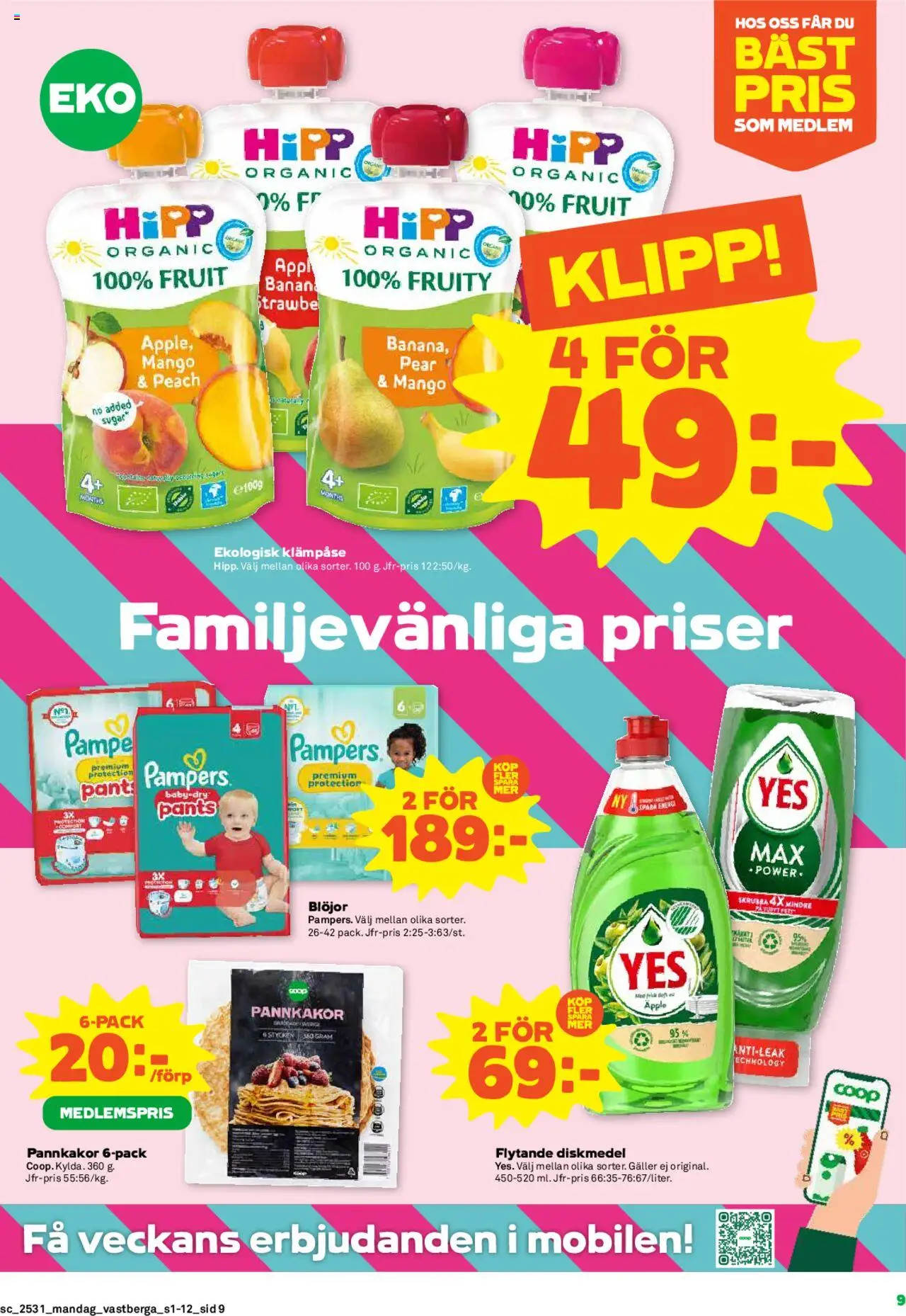 Coop Forum reklamblad aktuell från 28.07.2025 | Sida: 9 | Produkter: Galler, Äpple, Blöjor, Mango