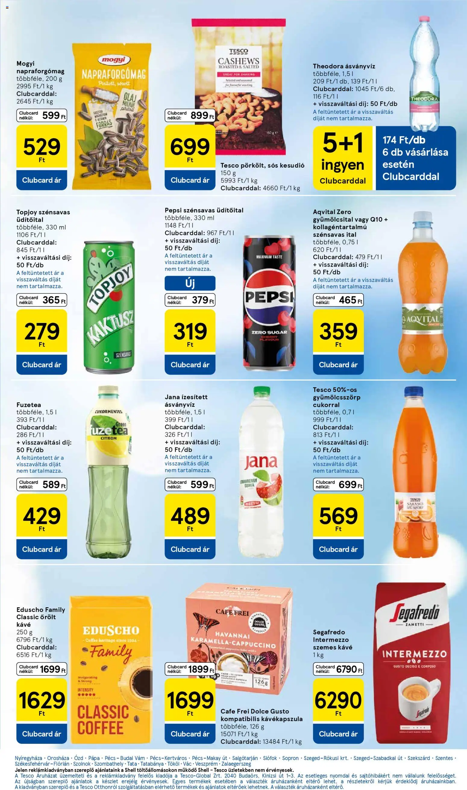 Tesco akciós ujság - amely érvényes a következő dátumtól: 15.01.2026 | Oldal: 23 | Termékek: Kesudió, Kávé, Ásványvíz, Citrom