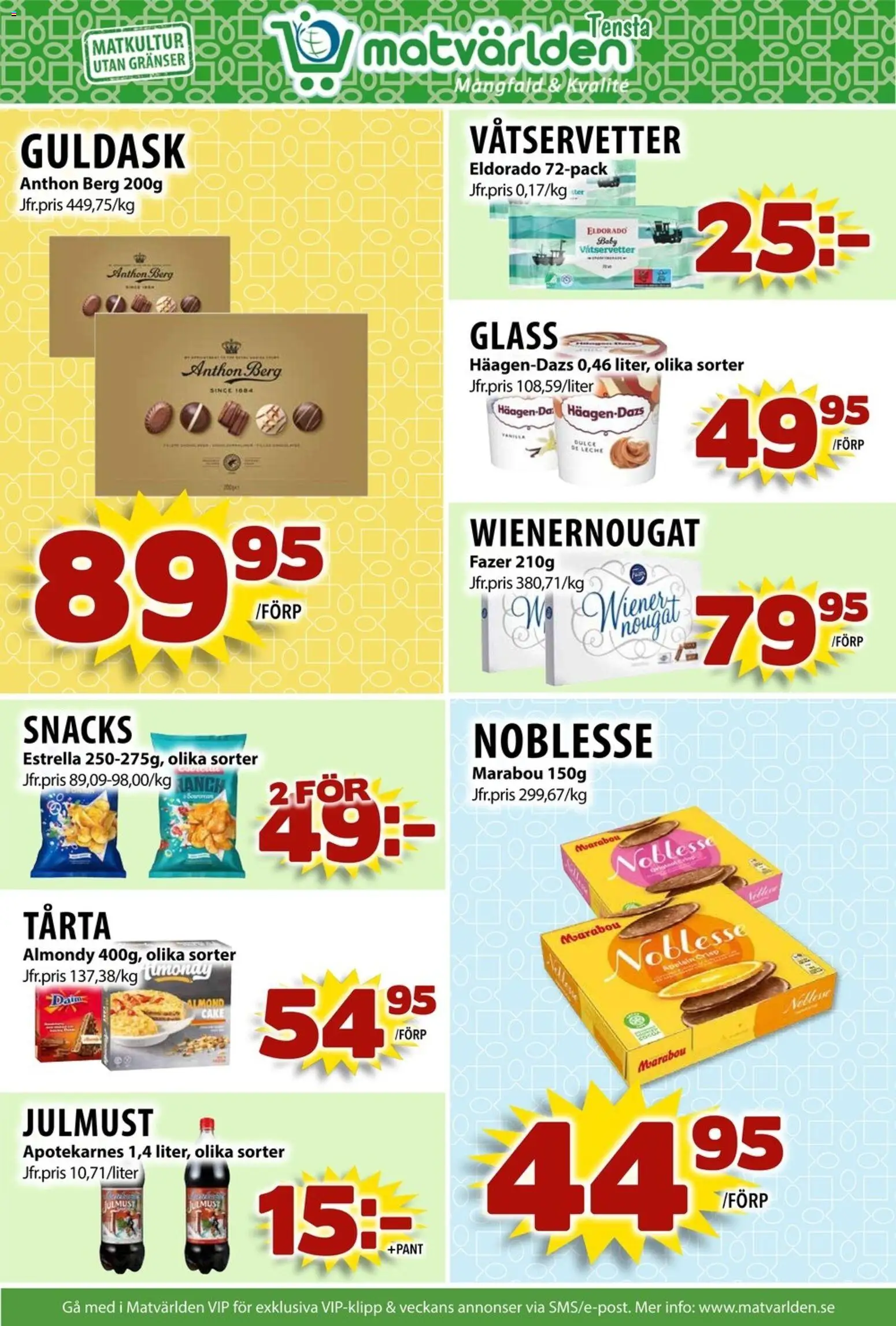 Matvärlden reklamblad aktuell från 15.12.2025 | Sida: 2 | Produkter: Apelsin, Glass