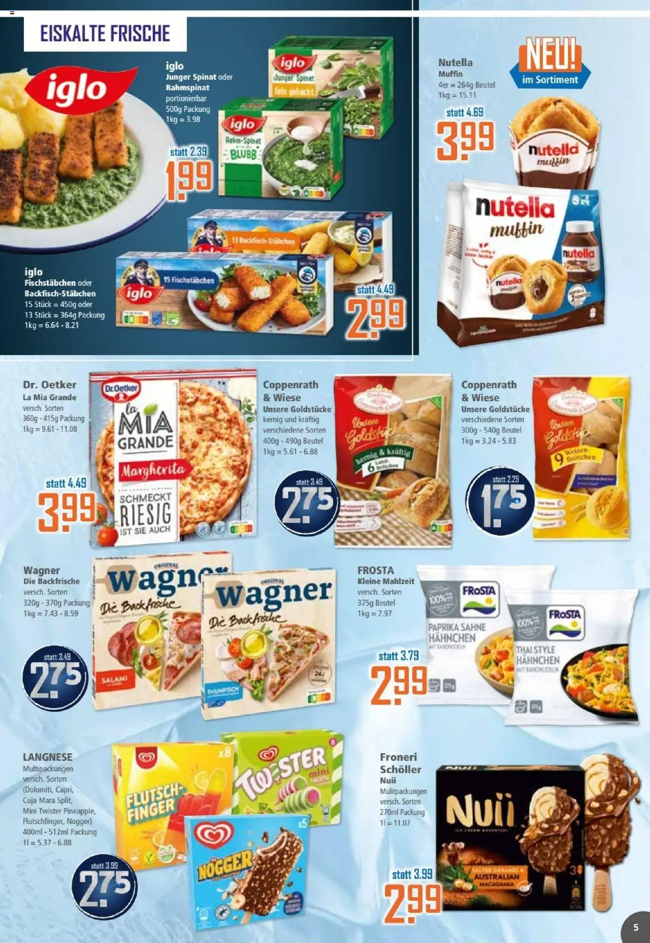 Klaas & Kock Prospekt - gültig ab dem 30.06.2025 | Seite: 5 | Produkte: Hahnchen, Nutella, Fischstabchen, Salami