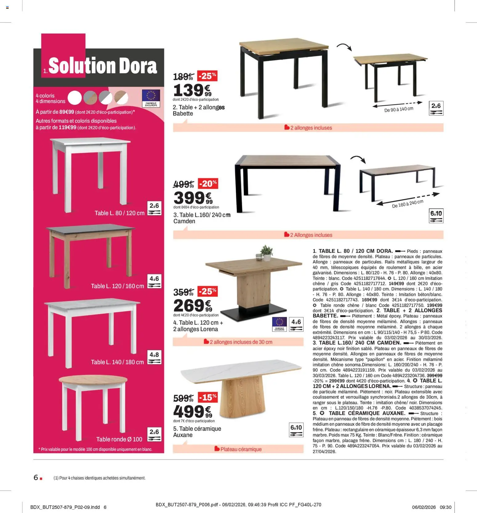 {H1} | Page: 6 | Produits: Plateau, Poids, Table