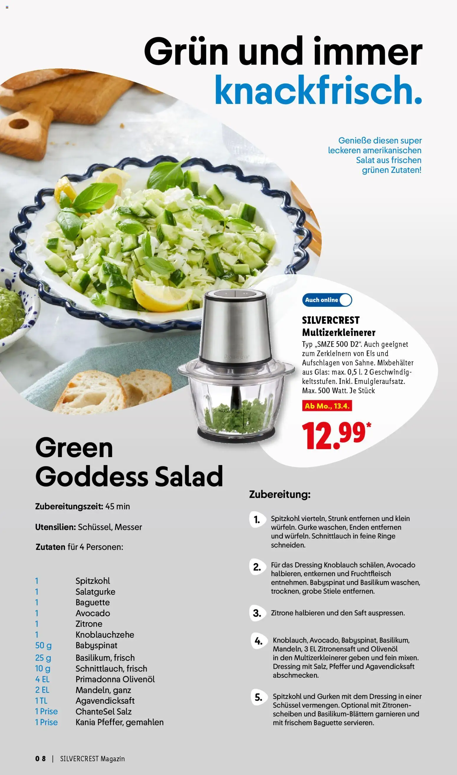 Lidl Prospekt – gültig ab 30.03.2026 | Seite: 8 | Produkte: Dressing, Saft, Eis, Salat