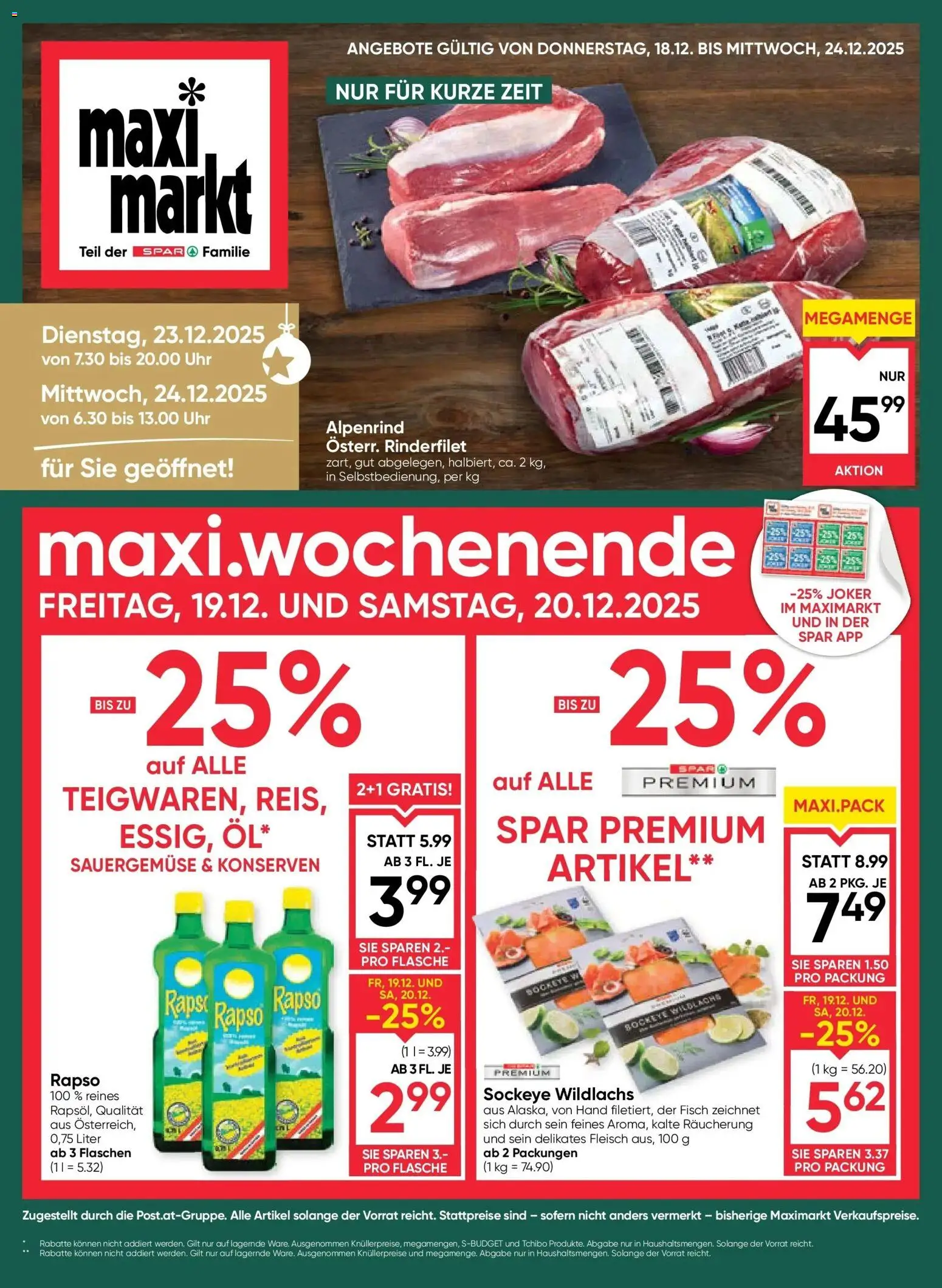 Maximarkt Ried gültig ab 18.12.2025 | Seite: 1 | Produkte: Uhr, Fisch