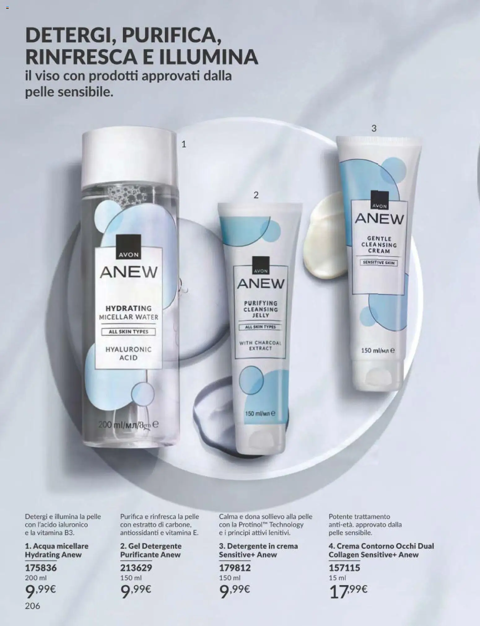 Volantino Avon del 31.12.2025 | Pagina: 206 | Prodotti: Crema, Acqua micellare, Detergente, Acqua