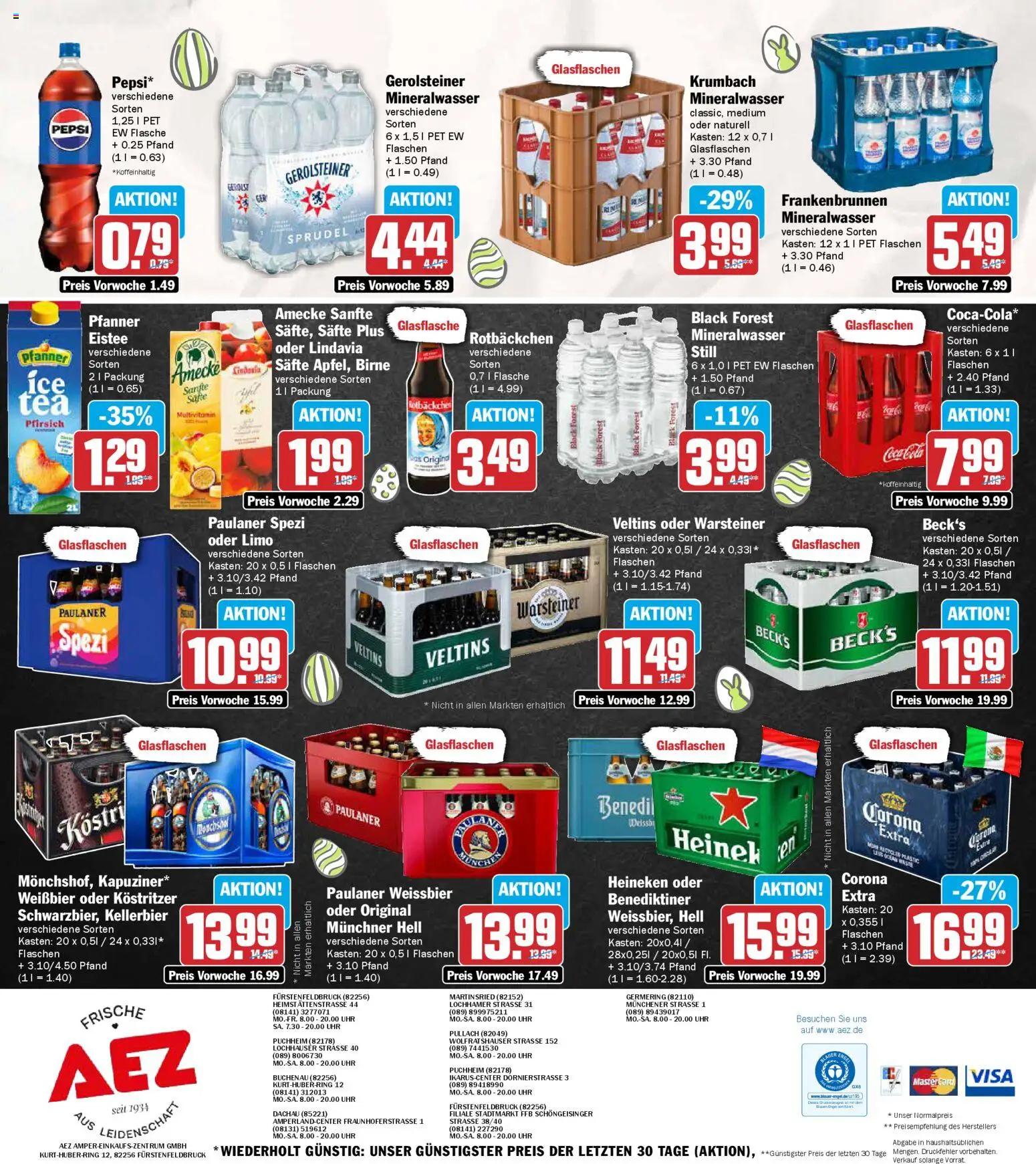 AEZ Prospekt 	 – gültig ab 23.03.2026 | Seite: 16 | Produkte: Coca cola, Mineralwasser, Pfirsich, Birne