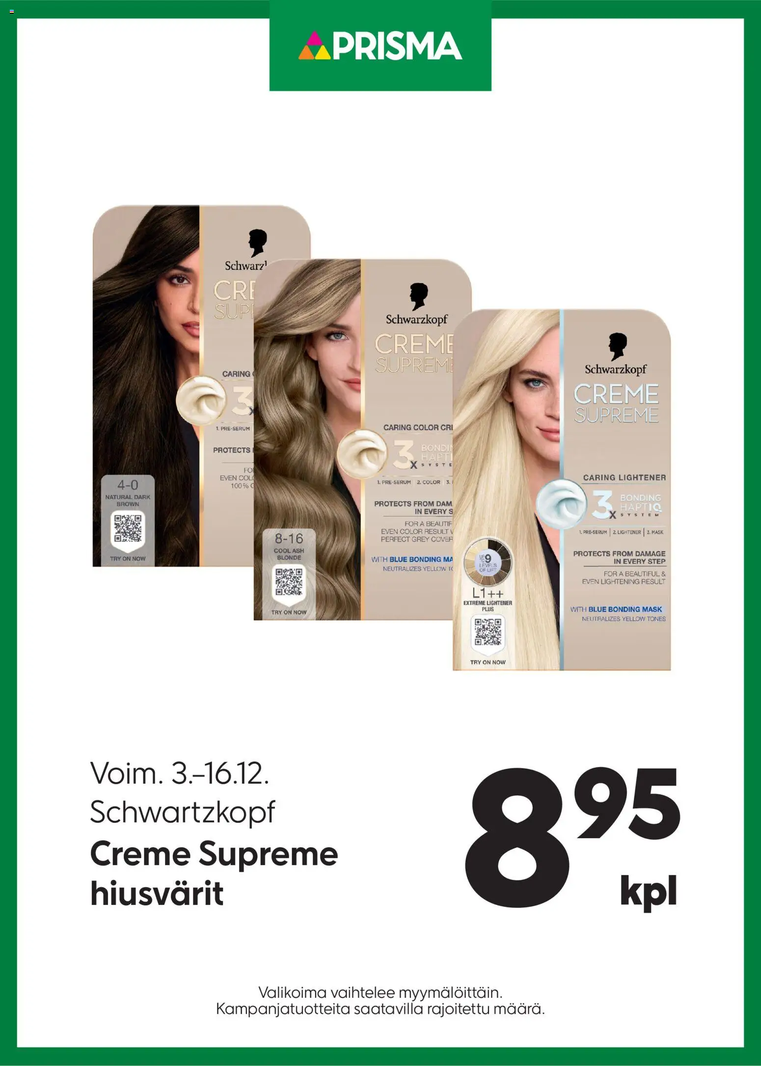 Prisma tarjoukset hiusvärit – voimassa 03.12.2025 alkaen | Sivu: 1