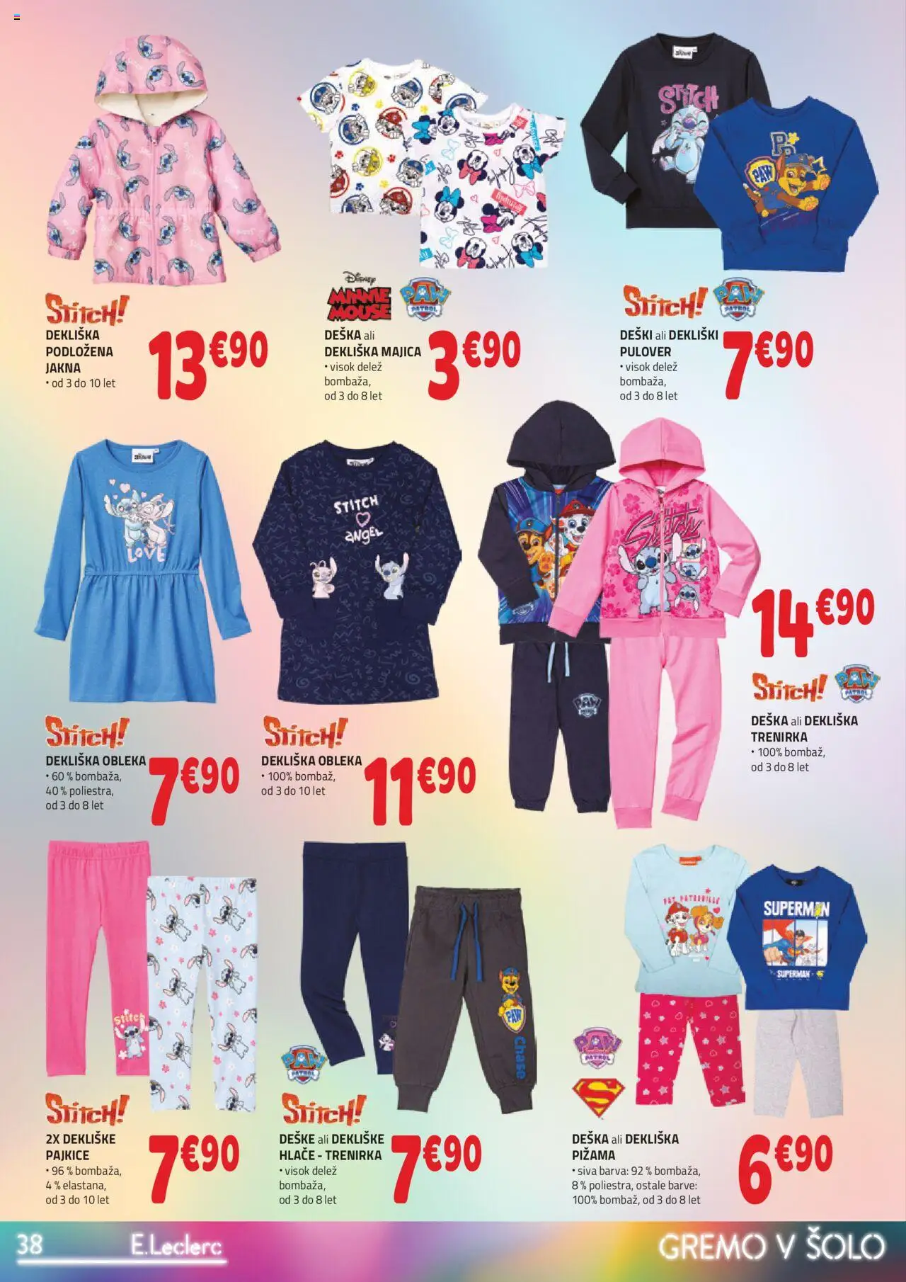 E.leclerc - Katalog Gremo v šolo │ velja od 06.08.2025 | Stran: 8 | Izdelki: Trenirka, Pulover, Hlace, Obleka