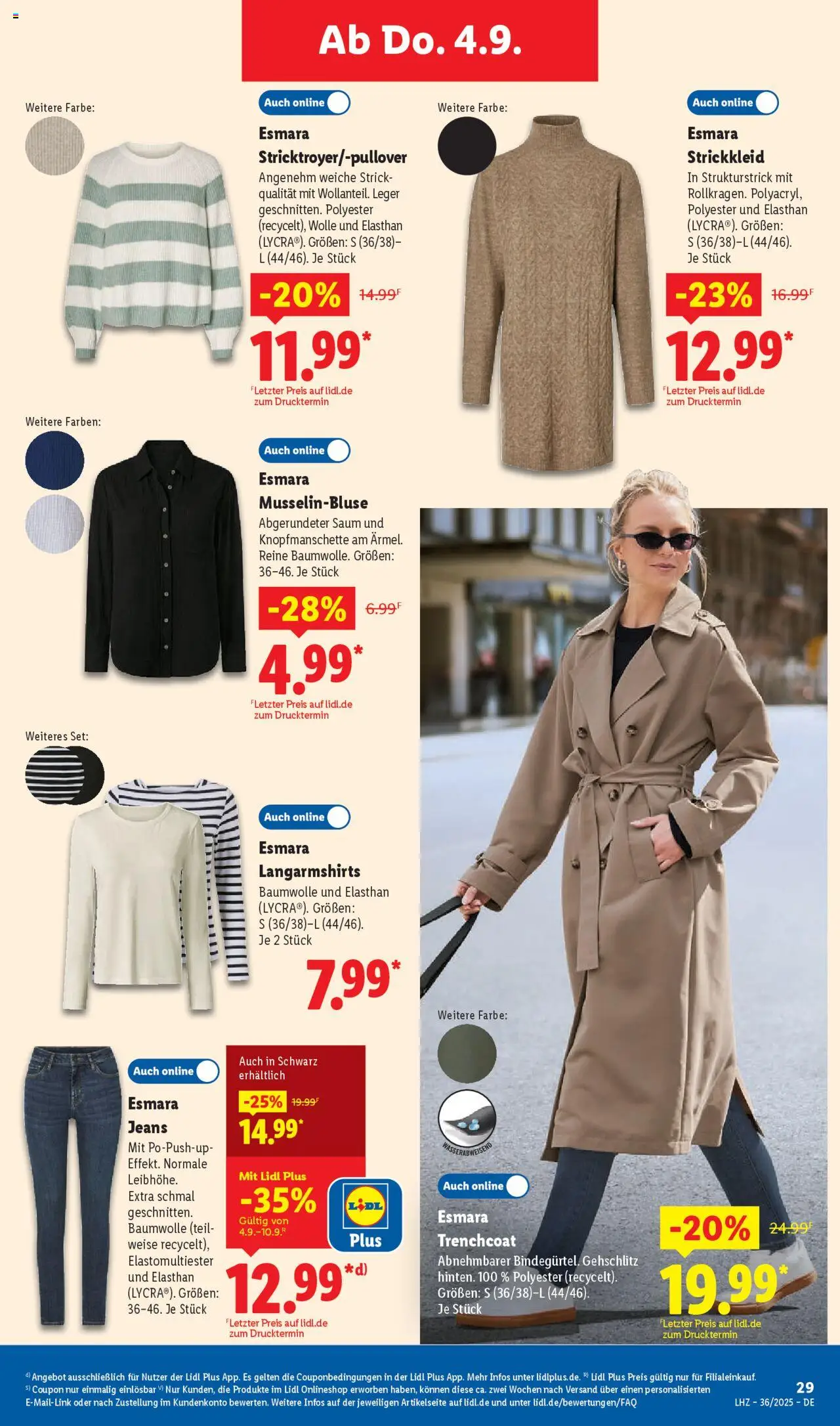 Lidl Prospekt Lüchow	 - gültig ab dem 01.09.2025 | Seite: 43 | Produkte: Trenchcoat, Jeans