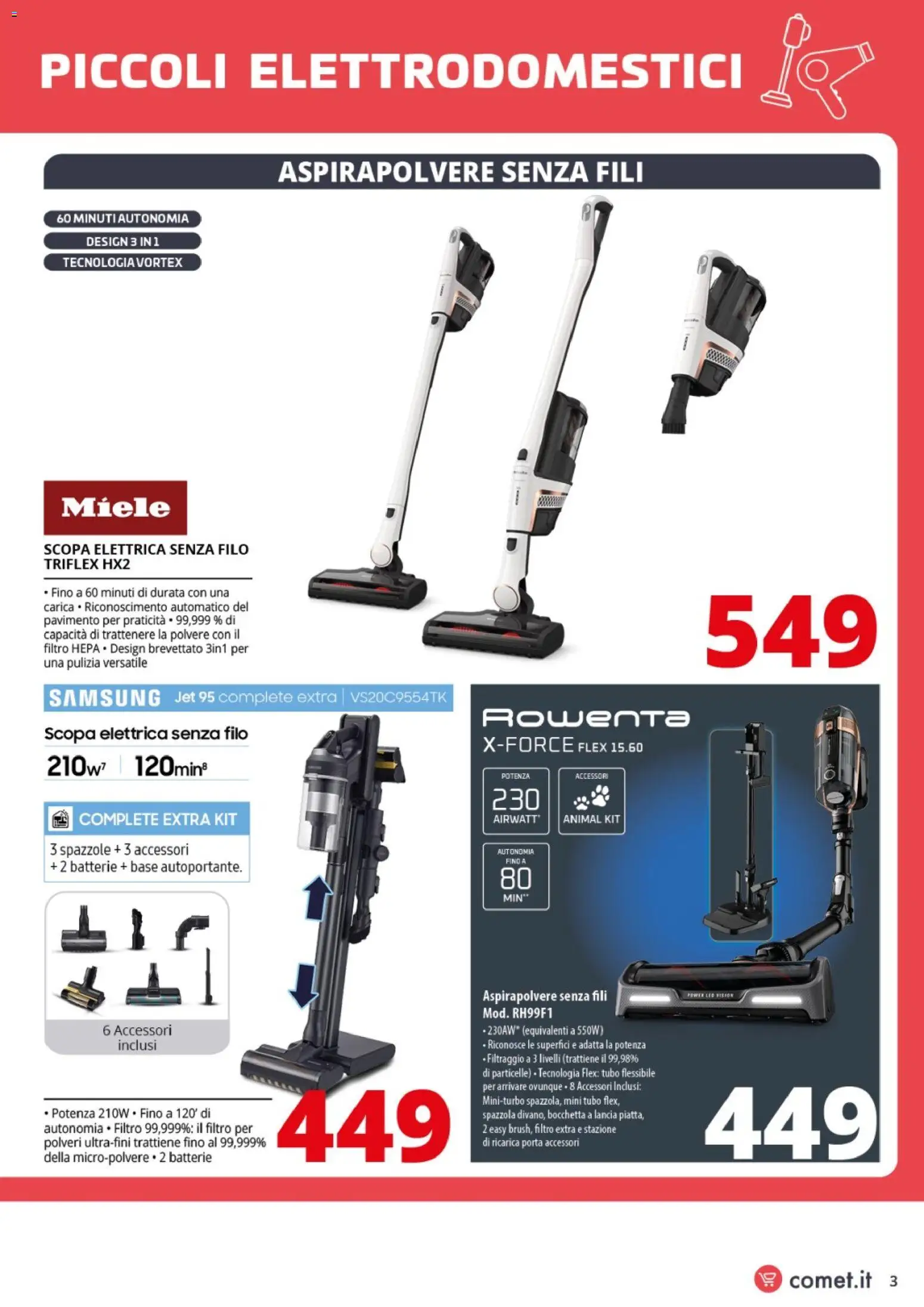 Volantino Comet del 31.10.2025 | Pagina: 3 | Prodotti: Spazzola, Tubo, Scopa, Batterie