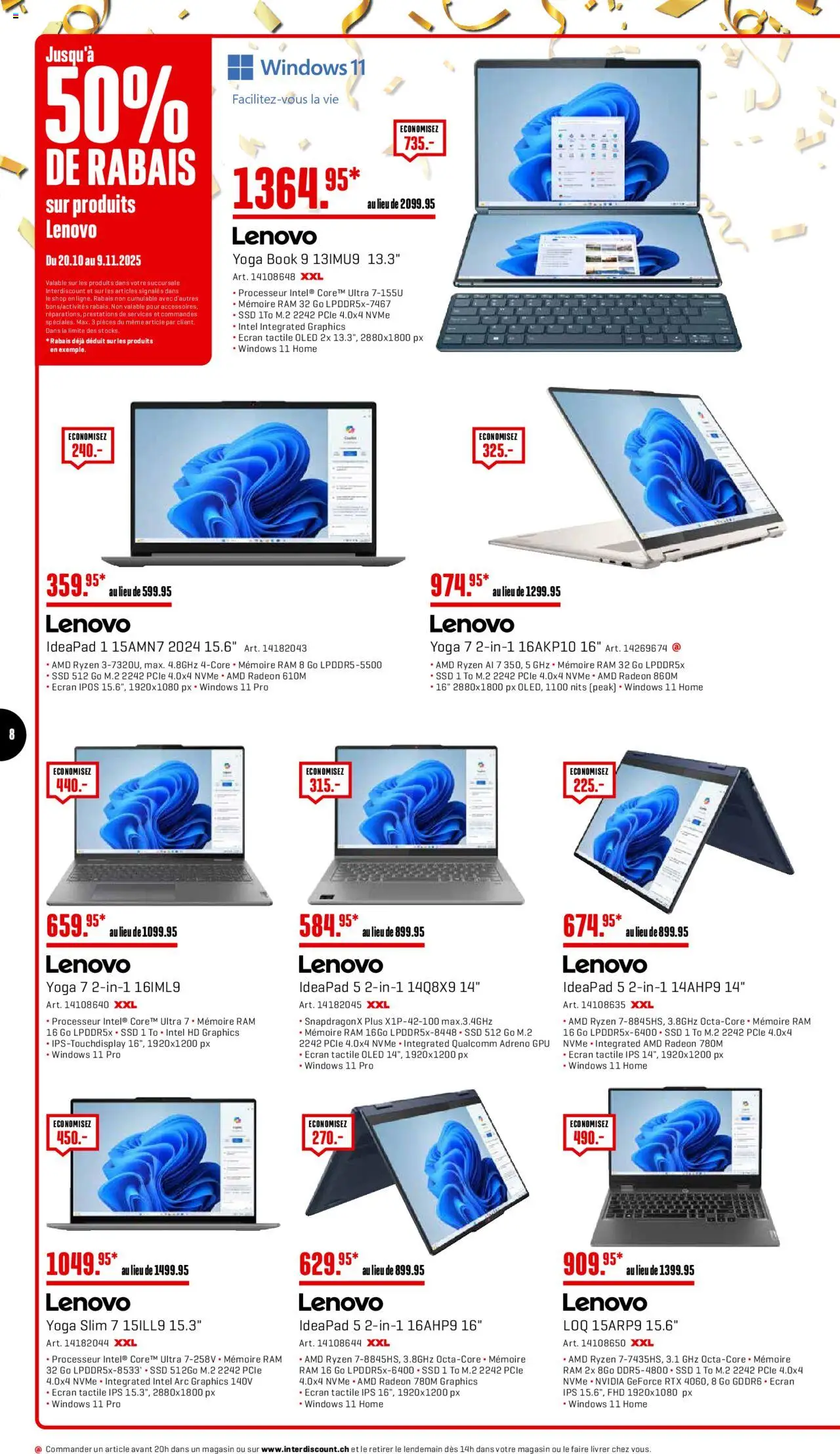 Interdiscount Aktionen FR – gültig ab 20.10.2025 | Seite: 8 | Produkte: Lenovo