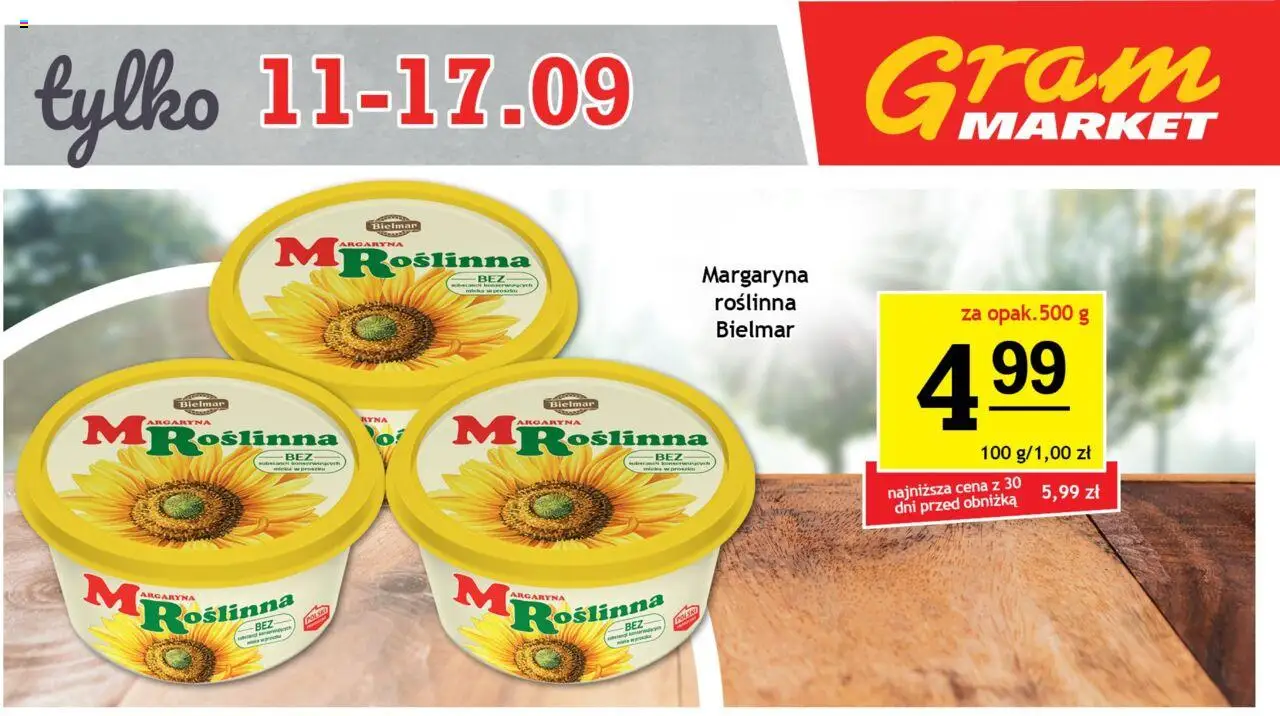 Gram Market Gazetka - Billboard od 11.09.2025 | Strona: 1 | Produkty: Margaryna