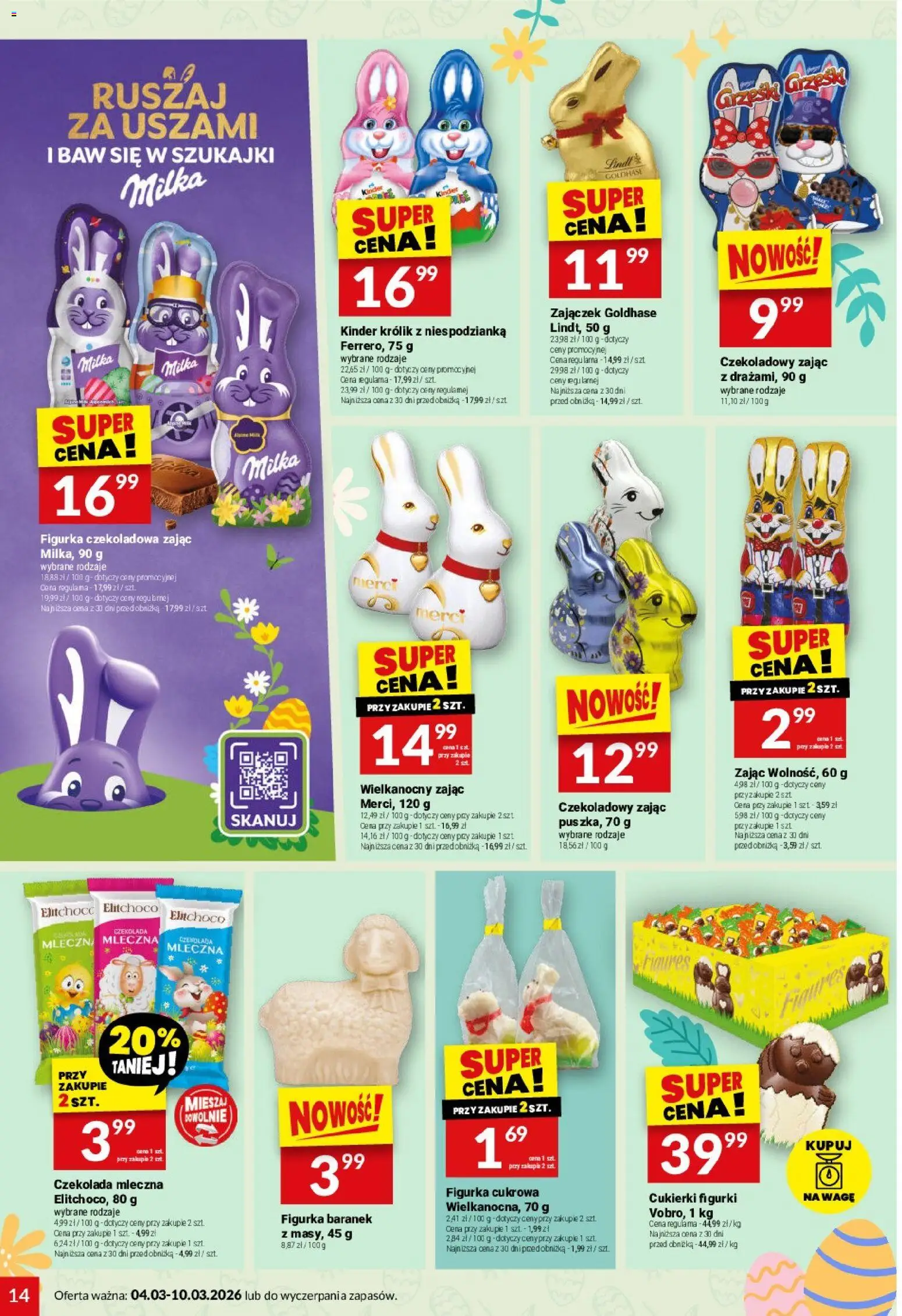 Twój Market gazetka od 04.03.2026 | Strona: 14 | Produkty: Czekolada mleczna, Merci, Figurki, Milka