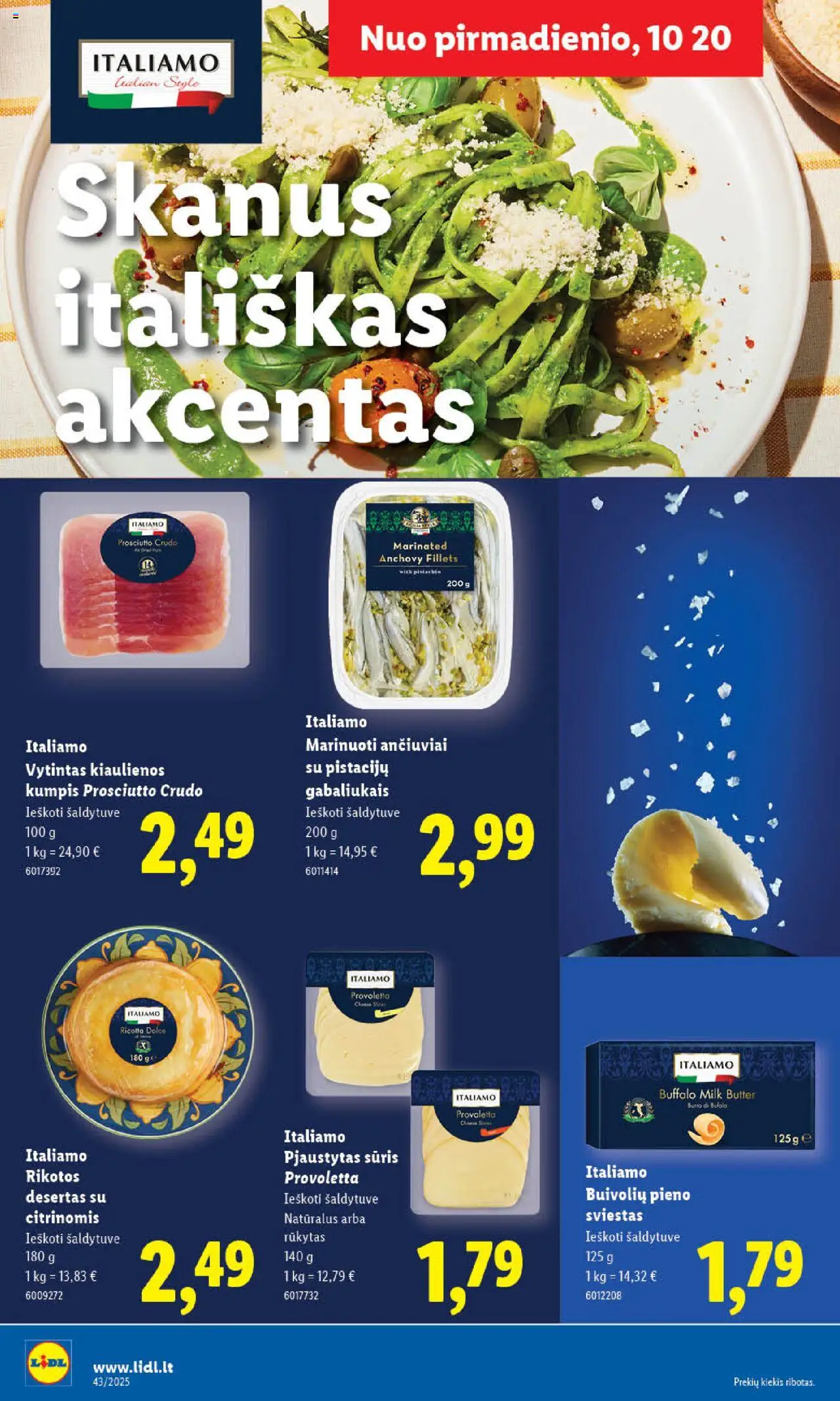 LIDL akcijos nuo 20.10.2025 | Puslapis: 24 | Prekių: Kiaulienos, Sūris, Sviestas, Kumpis