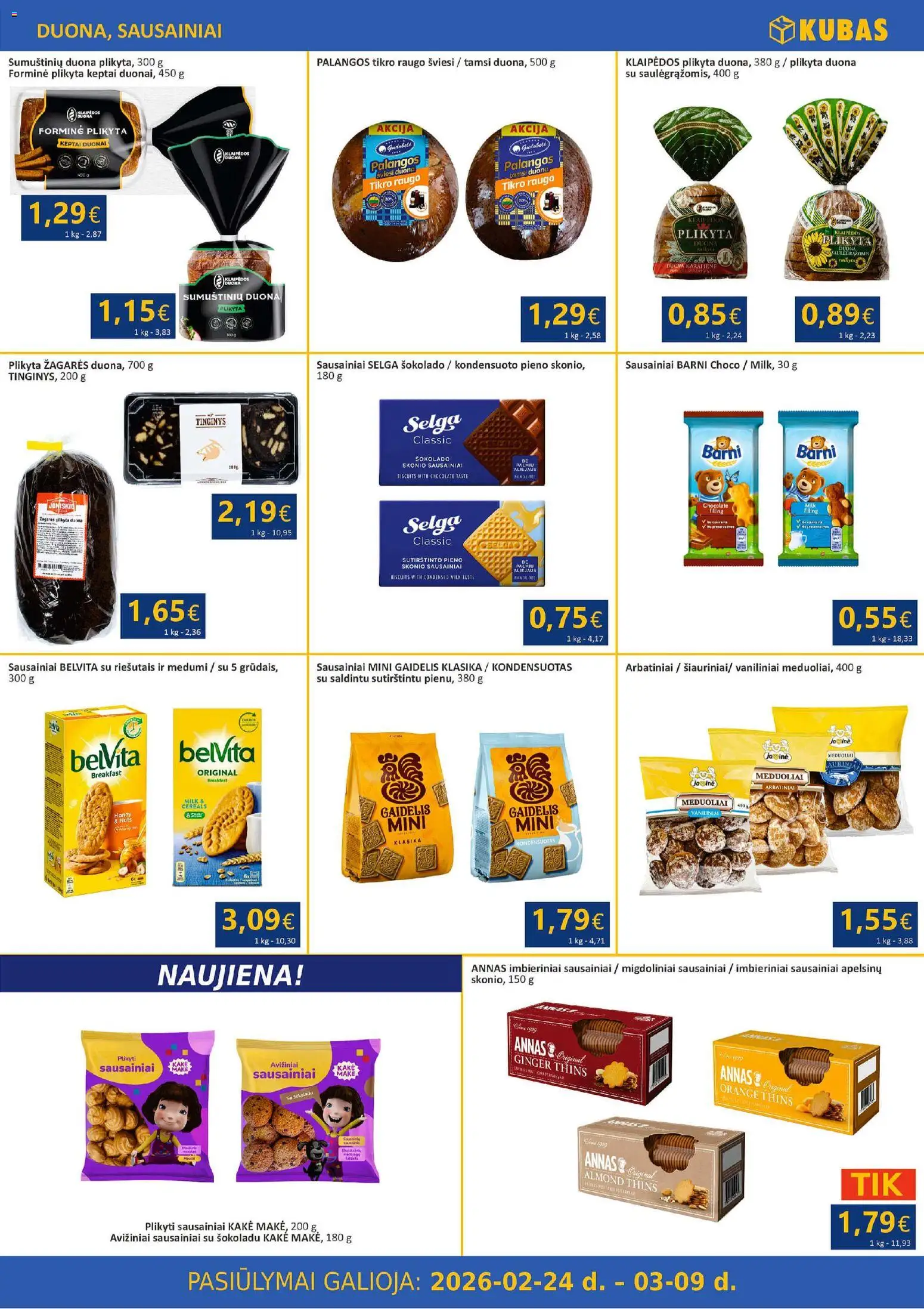 Kubas akcijos nuo 24.02.2026 | Puslapis: 6 | Prekių: Sausainiai, Duona