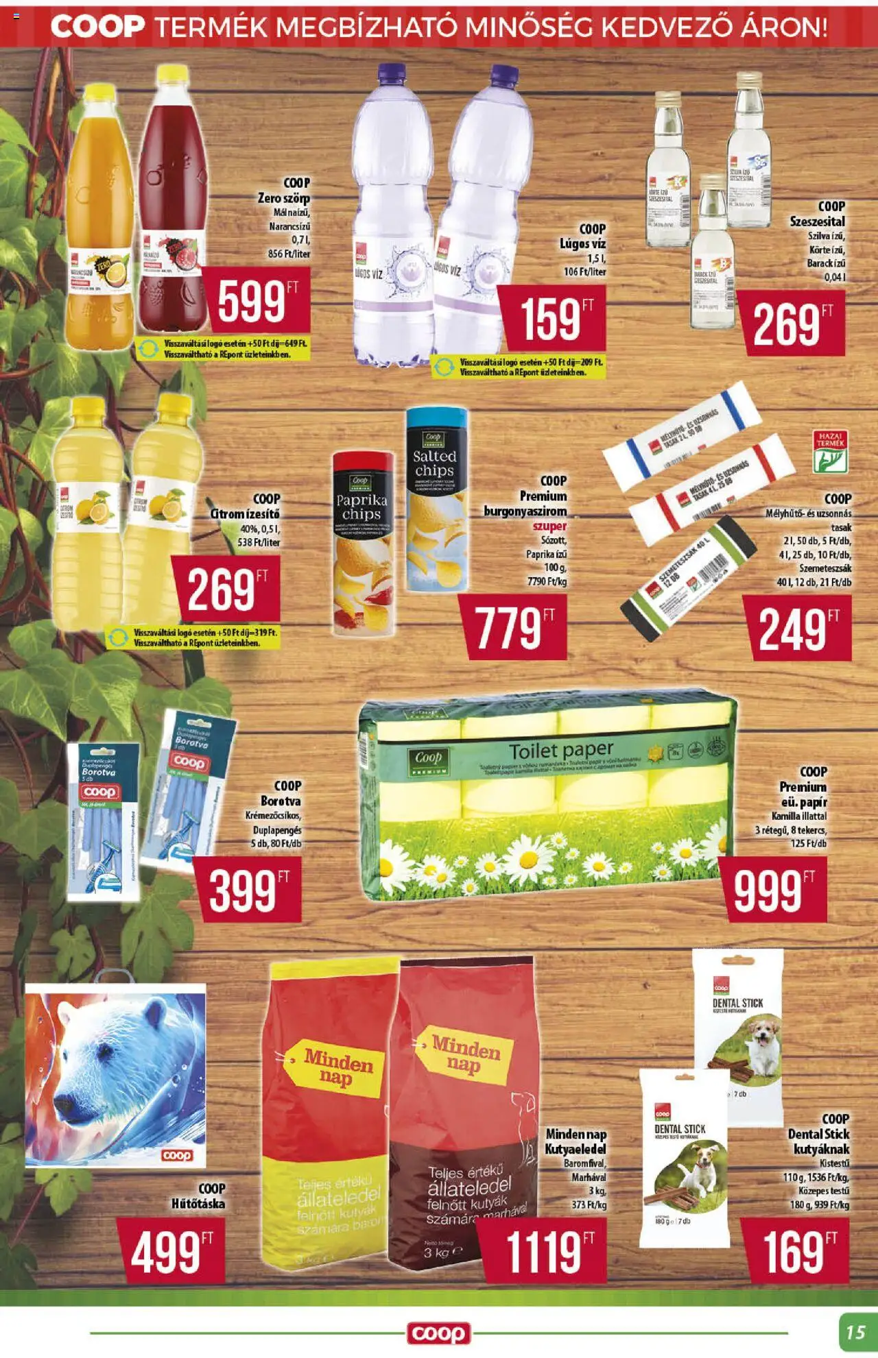 COOP akciós ujság - amely érvényes a következő dátumtól: 14.08.2025 | Oldal: 15 | Termékek: Szörp, Szilva, Borotva, Citrom