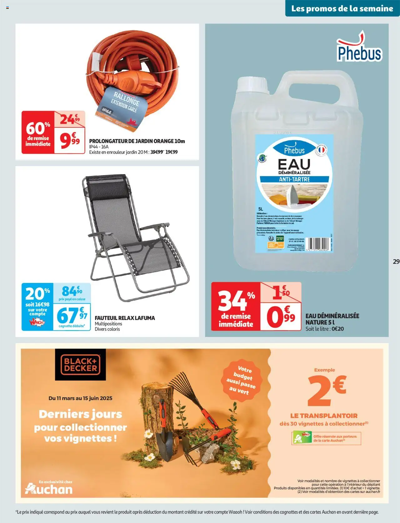  | Page: 29 | Produits: Câble, Orange, Eau déminéralisée, Fauteuil