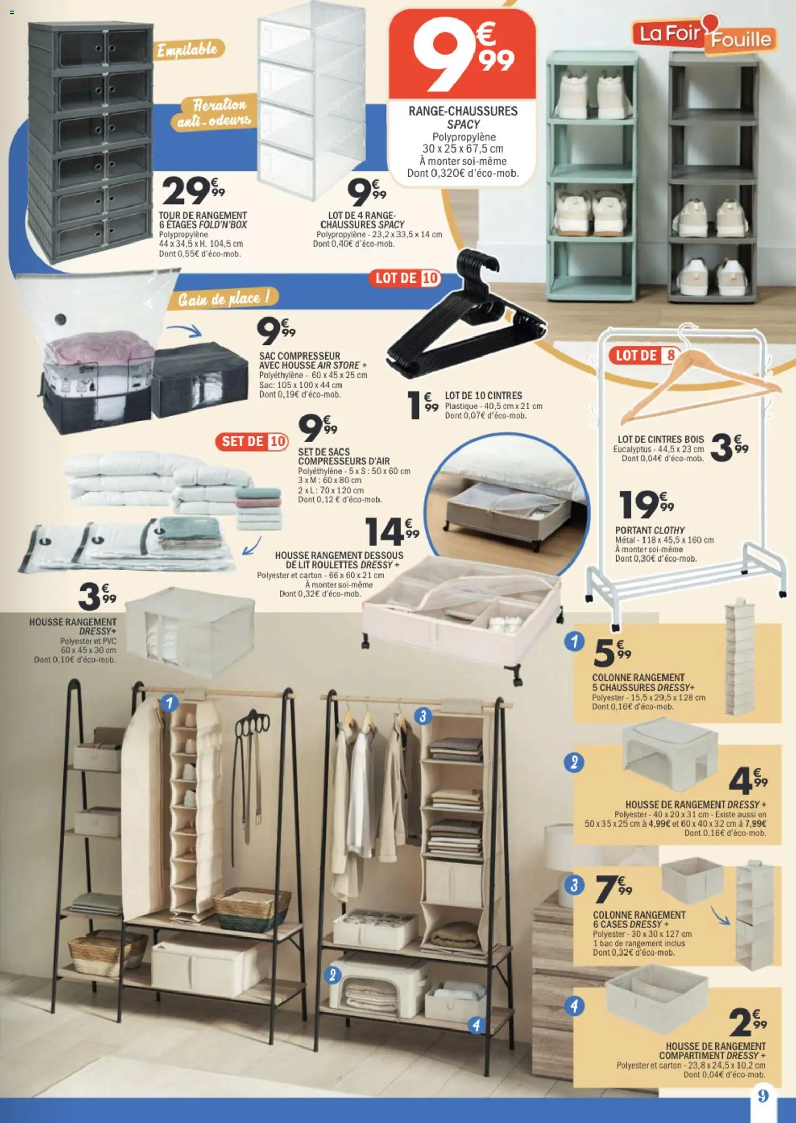 {H1} | Page: 9 | Produits: Sac, Store, Lit, Compresseurs