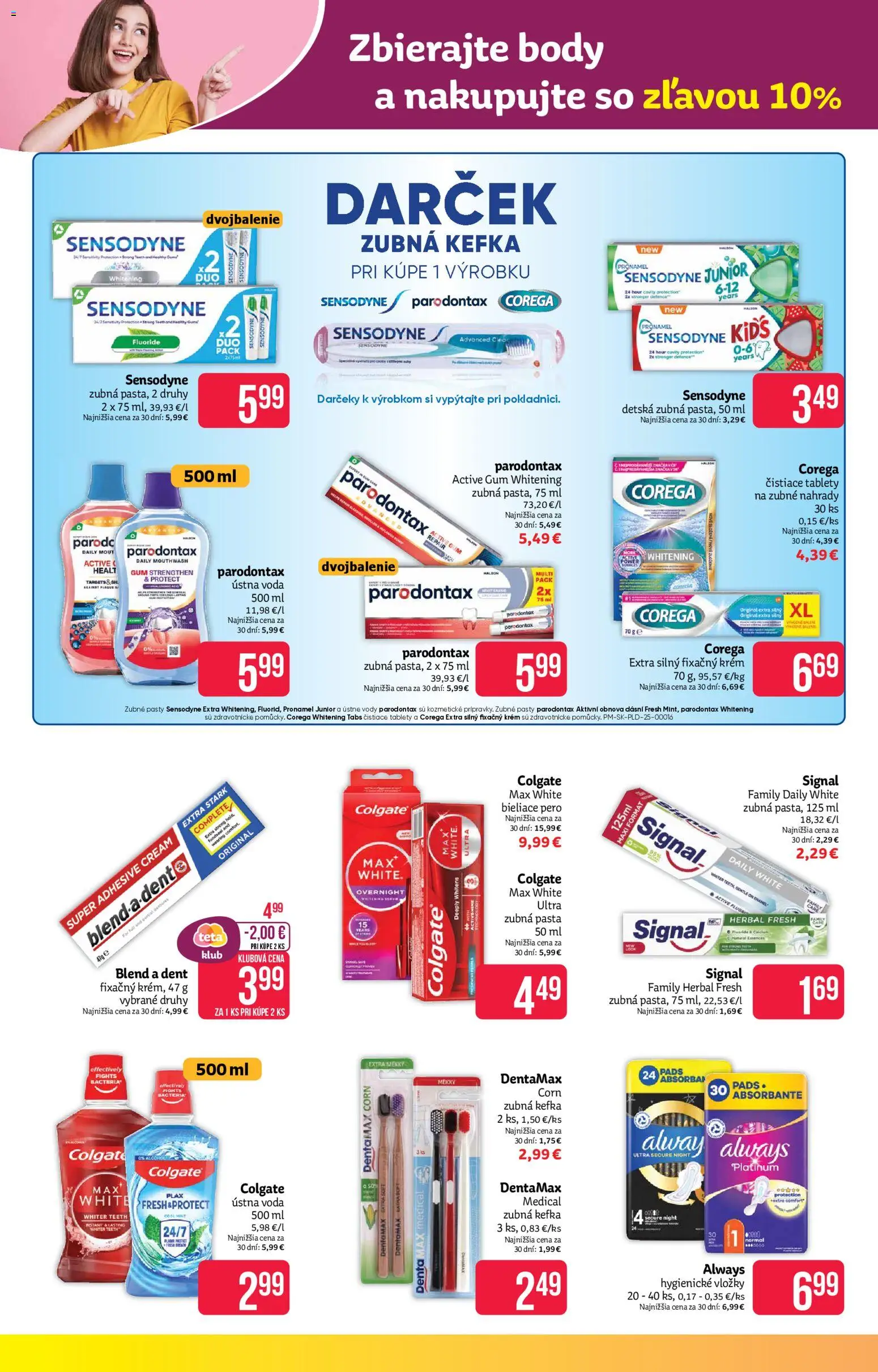 Nové Teta drogerie akcie – leták je platný od 19.01.2026 | Strana: 8 | Produkty: Zubná kefka, Pero, Ústna voda, Voda