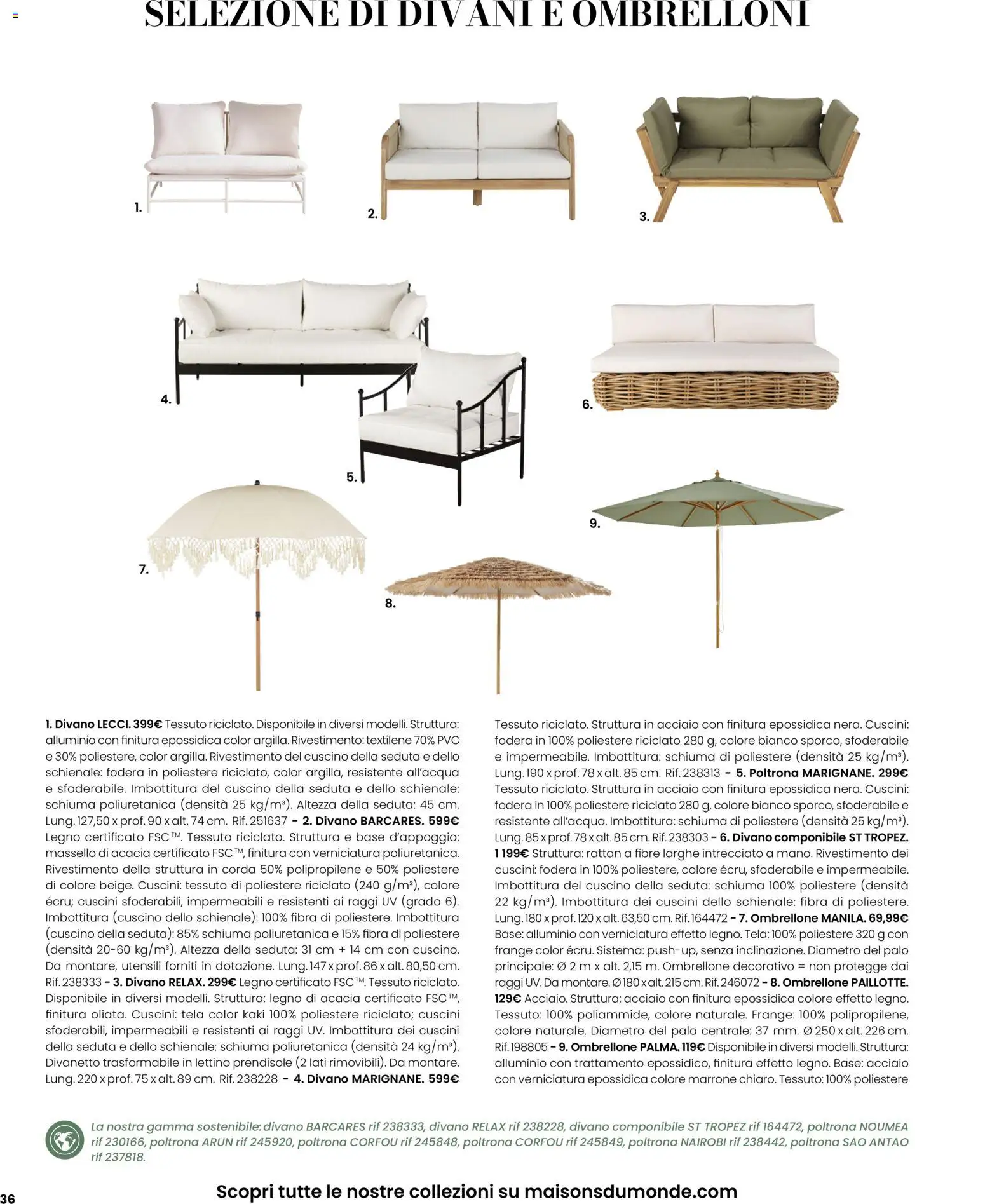 Volantino Maisons du Monde del 12.03.2026 | Pagina: 36 | Prodotti: Lettino, Alluminio, Cuscino, Divano