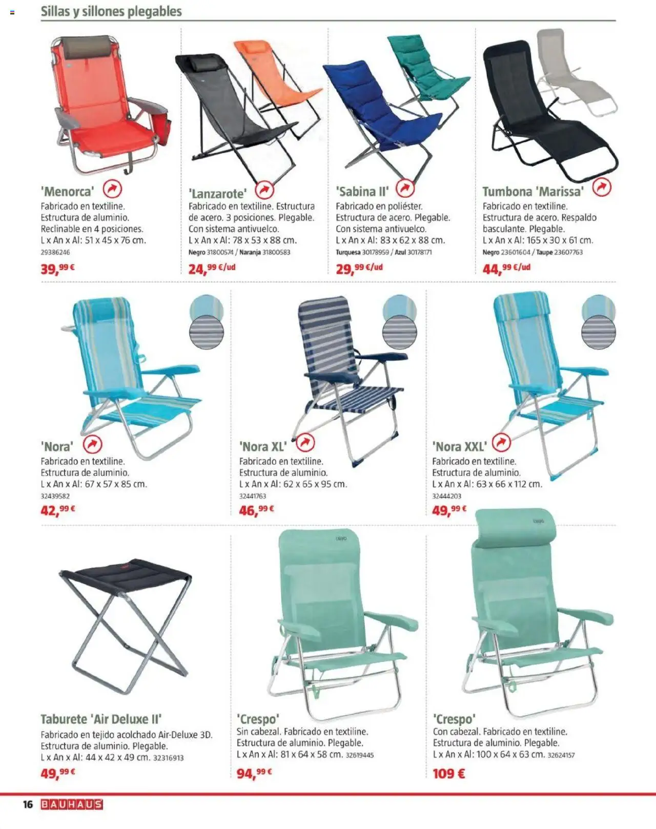 Bauhaus - Camping │ válido desde el 19.05.2025 | Página: 16 | Productos: Taburete, Tumbona