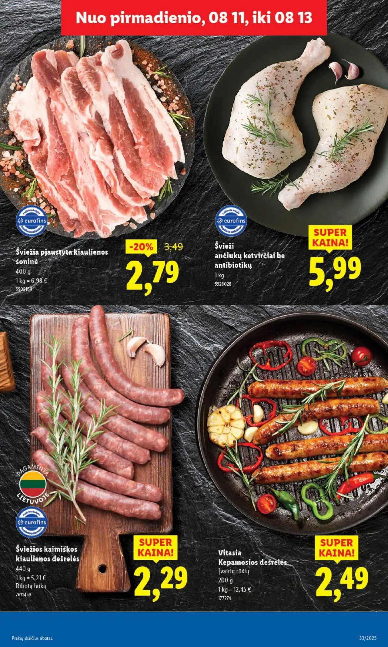 LIDL - Leidinys│galioja nuo 11.08.2025 | Puslapis: 11 | Prekių: Kiaulienos, Dešrelės