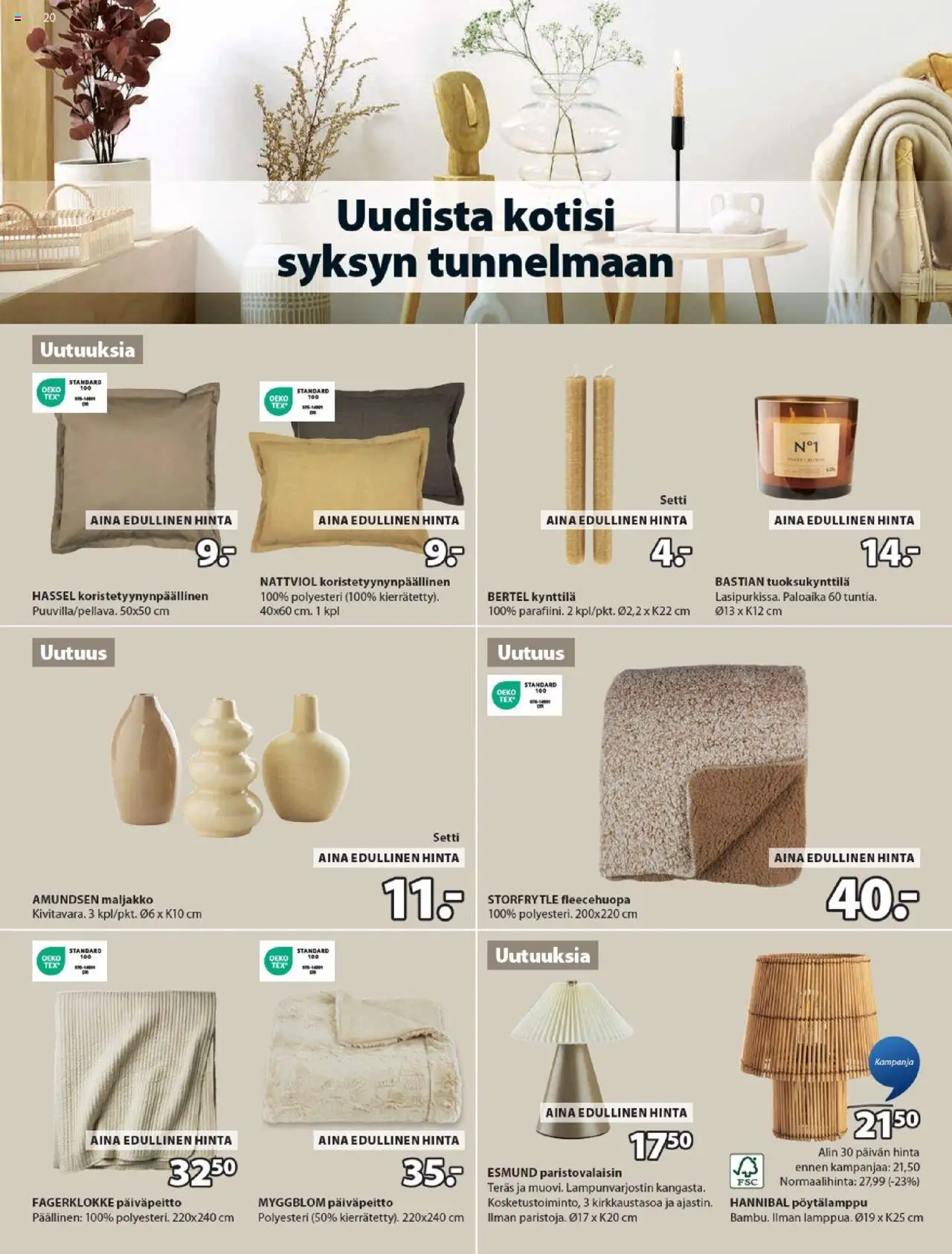  | Sivu: 20 | Tuotteet: Maljakko, Lampunvarjostin