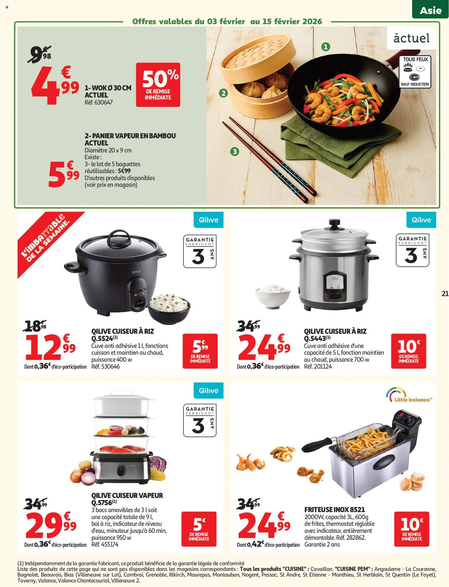 {H1} | Page: 21 | Produits: Friteuse, Cuiseur, Bol, Riz