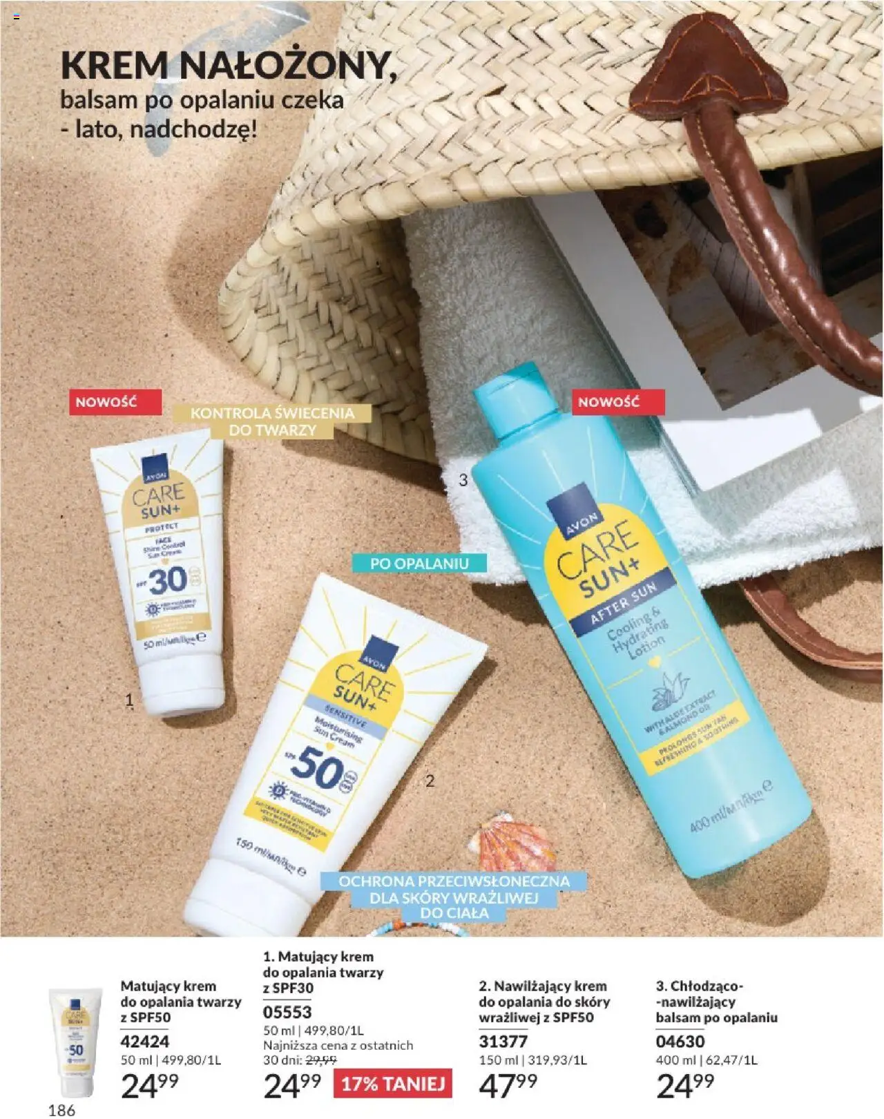 Avon Katalog 07 2025 od 01.07.2025 | Strona: 186 | Produkty: Krem do opalania, Krem