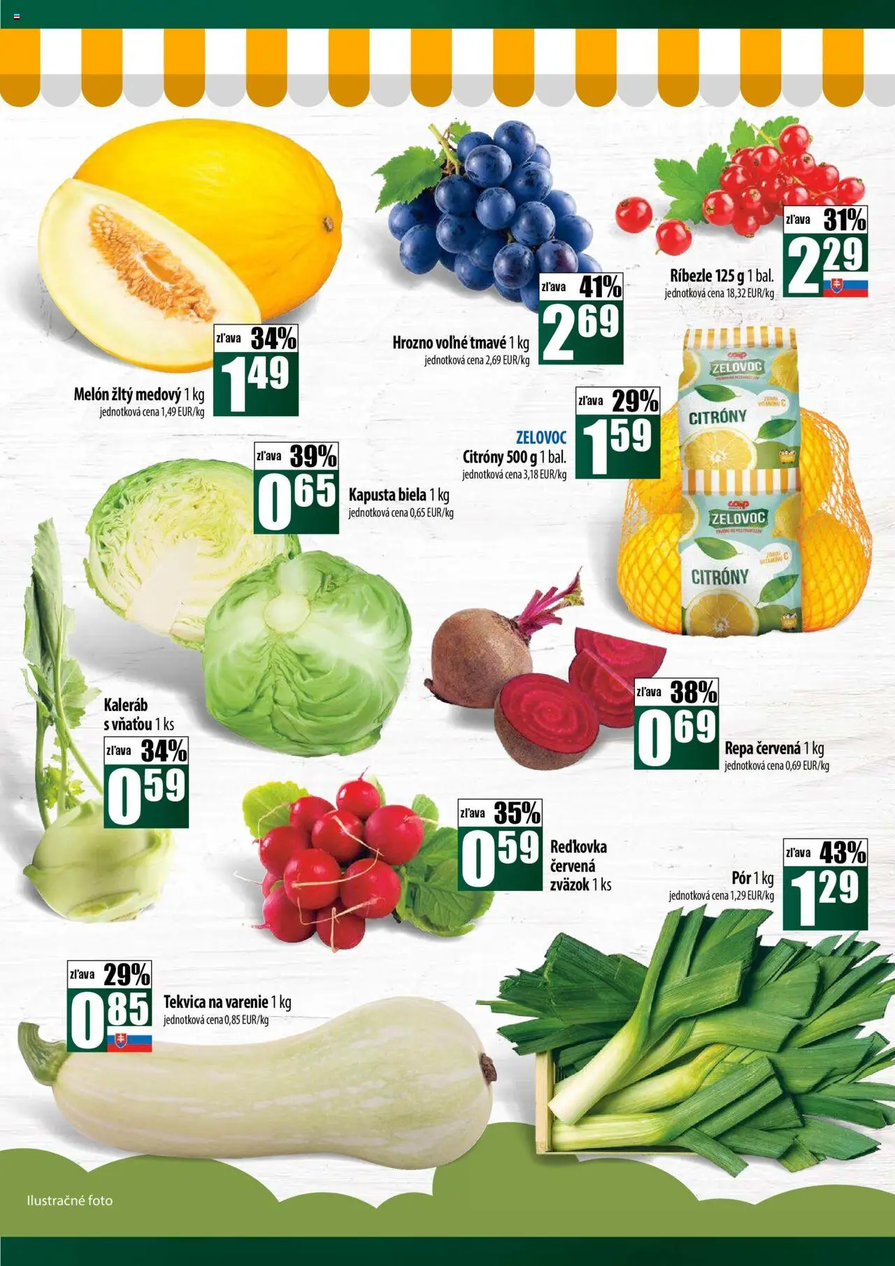 Nové COOP Jednota akcie – leták je platný od 04.09.2025 | Strana: 3 | Produkty: Ríbezle, Kapusta, Melón, Hrozno