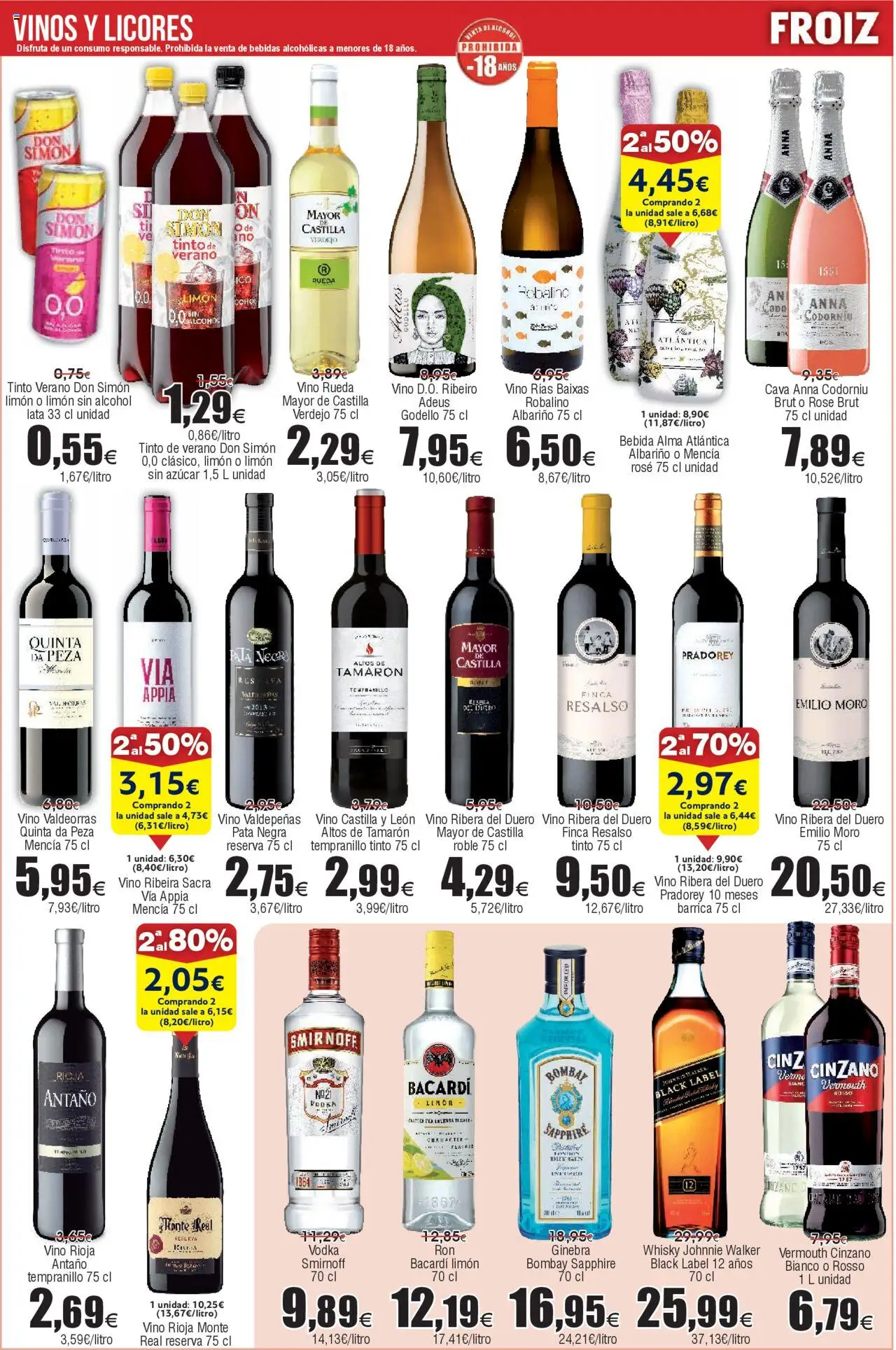 Froiz - Folleto Hiper │ válido desde el 27.05.2025 | Página: 13 | Productos: Ron, Ginebra, Vodka, Whisky