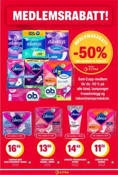Forhåndsvisning av Coop Extra kundeavis gyldig fra 24.11.2025 | Side: 27 | Produkter: Bind, Truseinnlegg, String, Pantalon en cuir