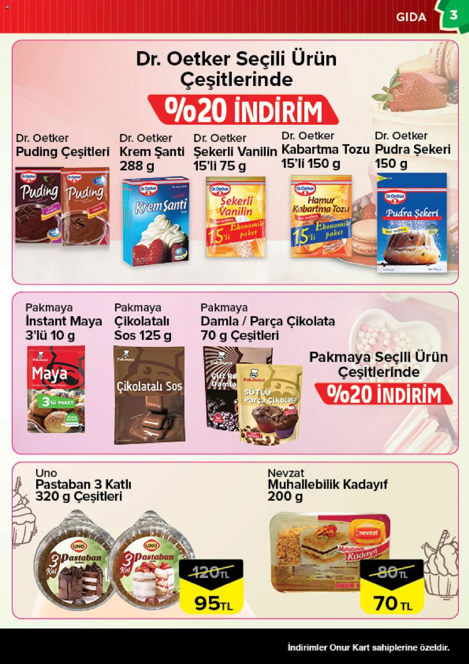 Onur Market Katalog -Trakya - 13.01.2026 tarihinden itibaren geçerlidir | Sayfa: 3 | Ürünler: Krem, Çikolata, Pudra, Sos