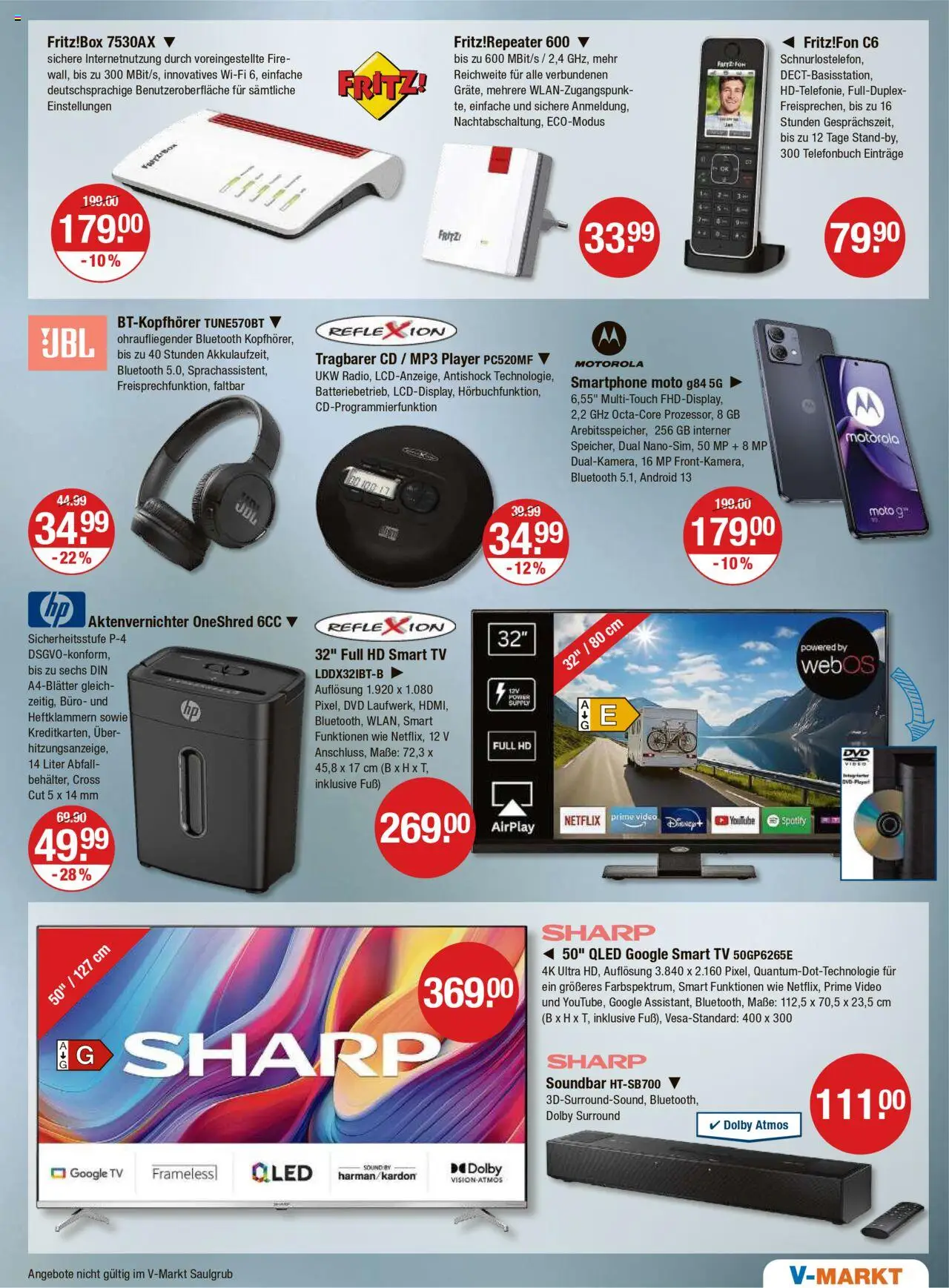 V-Markt - Hallertau/Oberpfalz - gültig ab dem 28.08.2025 | Seite: 15 | Produkte: Smart TV, Soundbar, TV, Video
