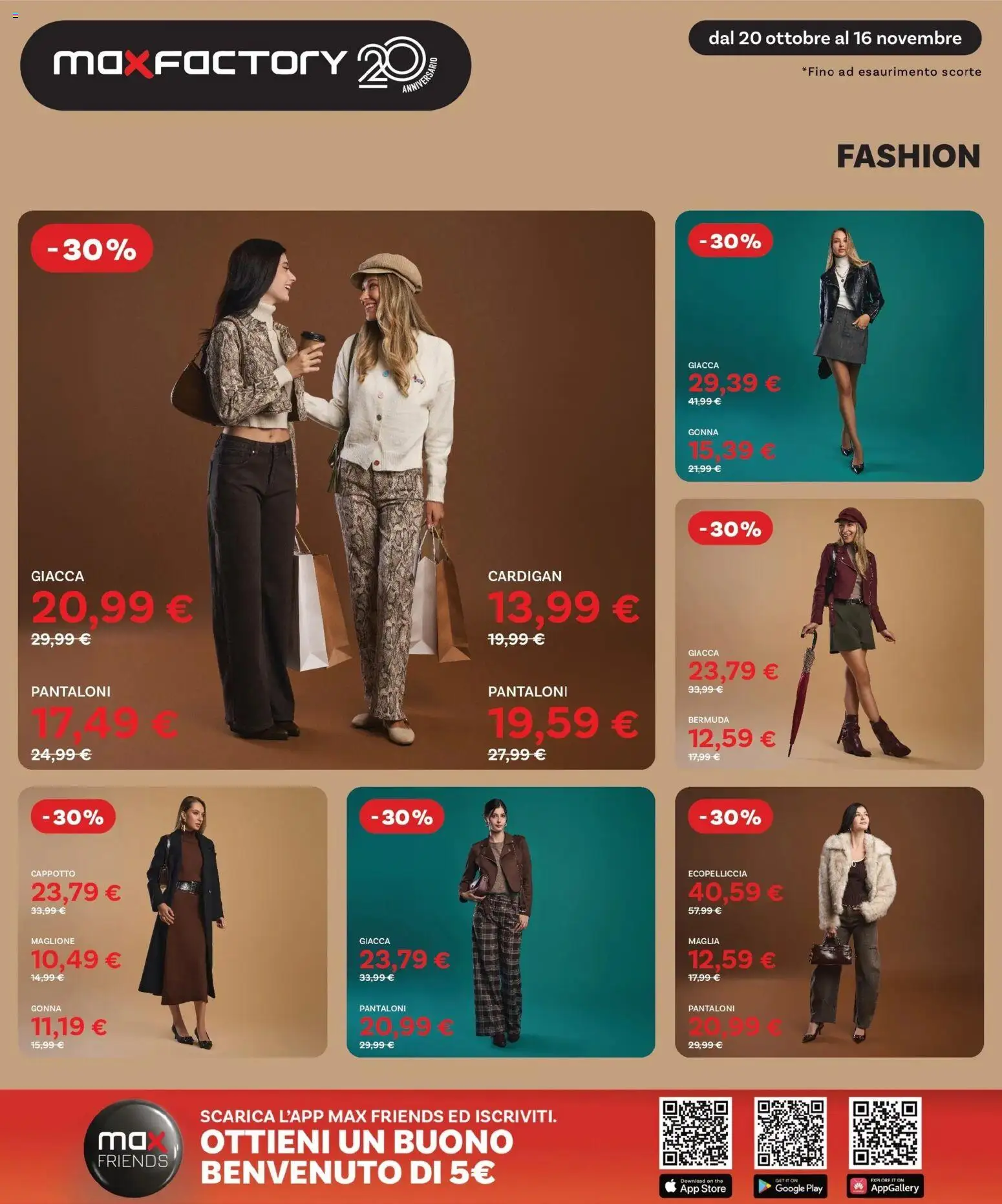 Volantino Max Factory del 20.10.2025 | Pagina: 2 | Prodotti: Pantaloni, Bermuda, Cardigan, The