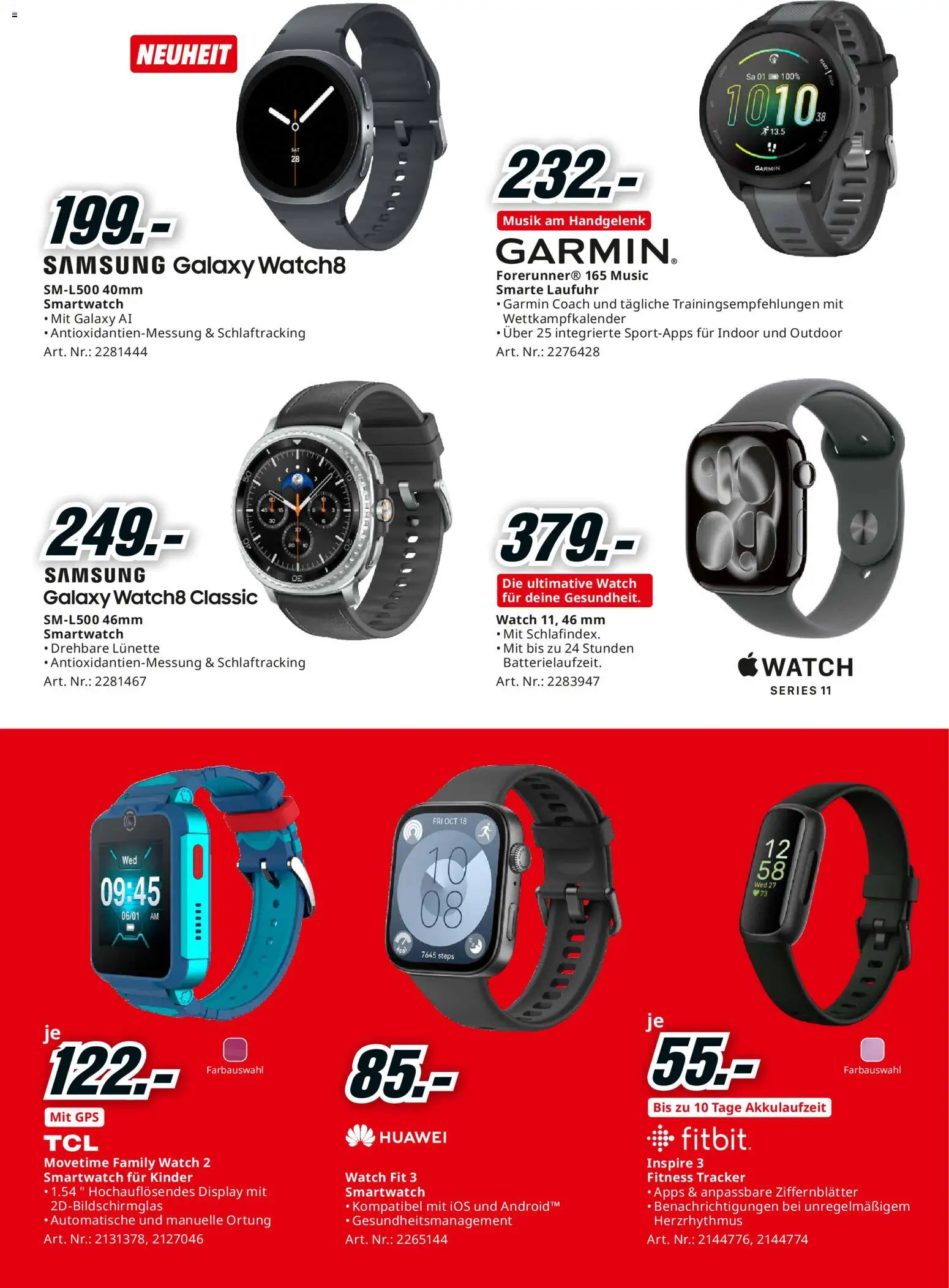 Media Markt Aktionen – gültig ab 07.12.2025 | Seite: 6 | Produkte: Smartwatch, Samsung, Huawei
