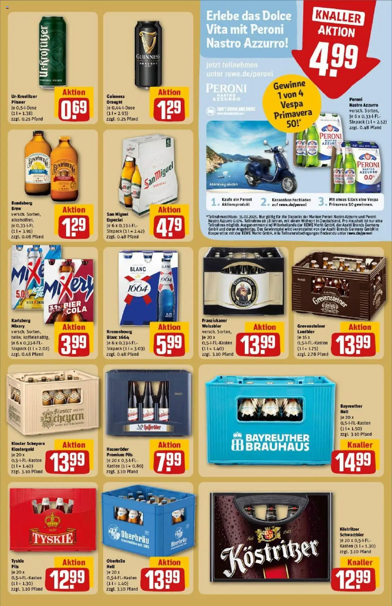 Rewe prospekt Weimar / Schöndorf	 - gültig ab dem 13.07.2025 | Seite: 25 | Produkte: Tyskie, Cola, Weißbier, Pils