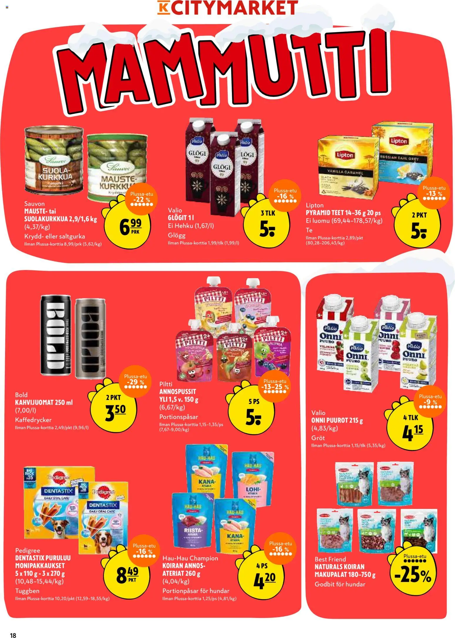 K-Citymarket tarjoukset – voimassa 11.12.2025 alkaen | Sivu: 18 | Tuotteet: Kana, Suola, Kurkku
