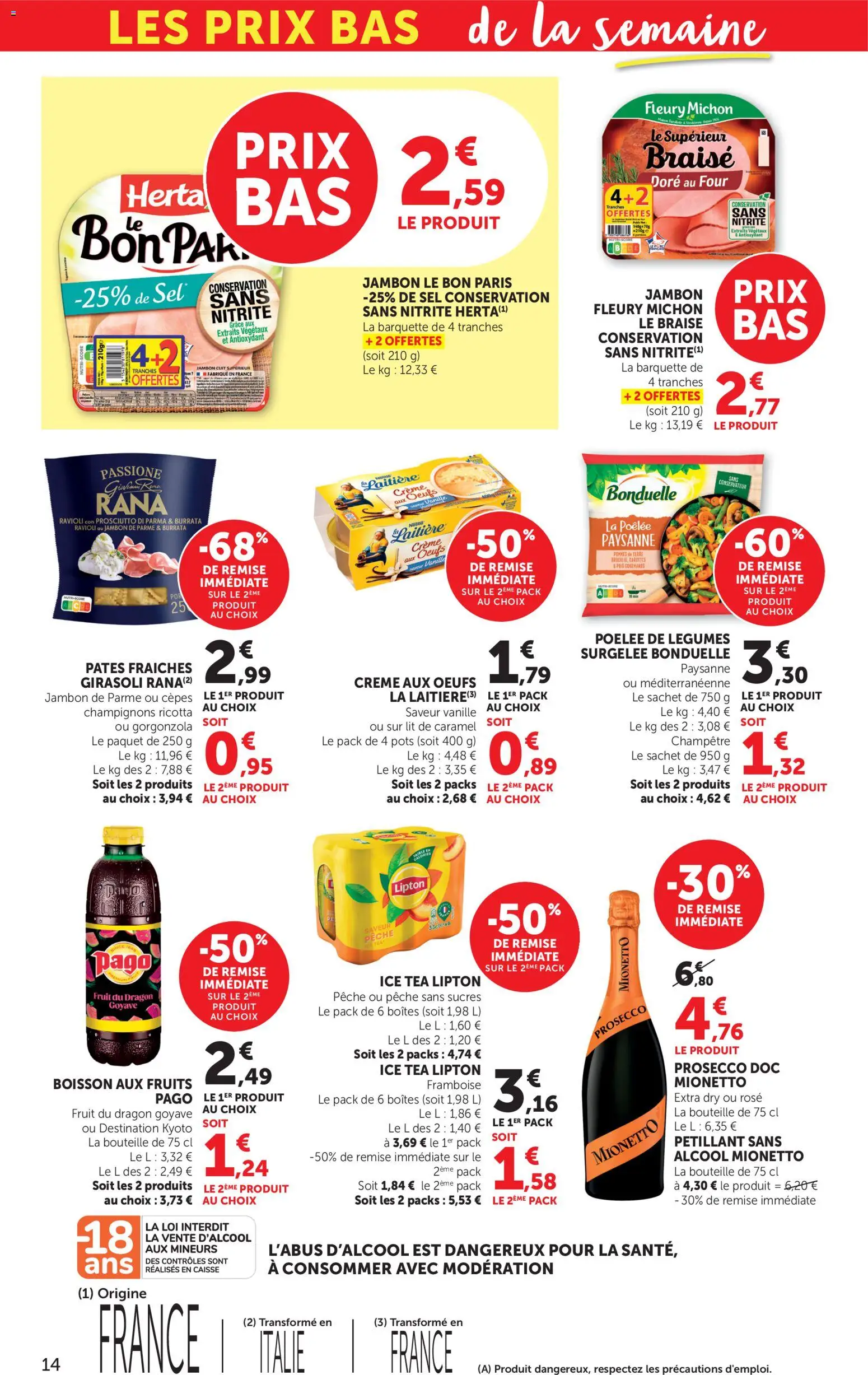 {H1} | Page: 14 | Produits: Framboise, Sel, Prosecco, Crème