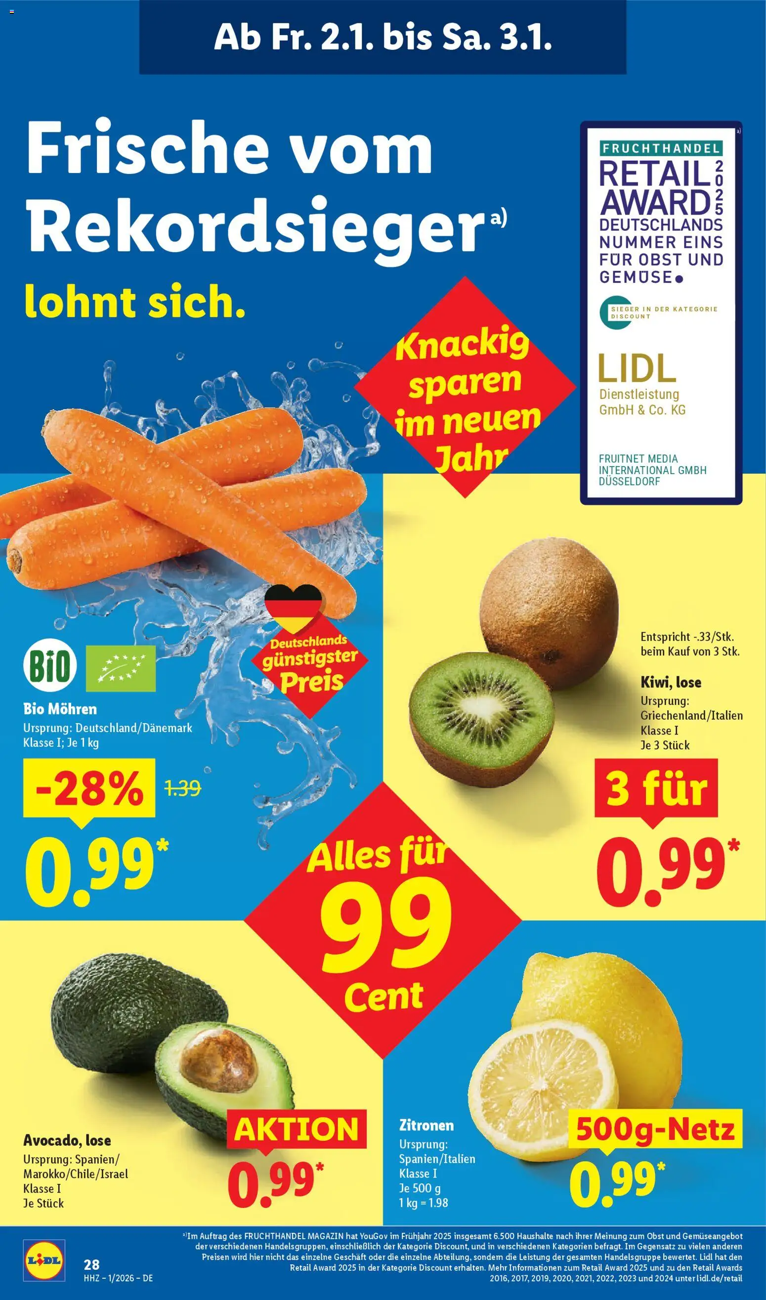 Lidl Prospekt Uffenheim – gültig ab 29.12.2025 | Seite: 48 | Produkte: Mohren, Gemüse, Obst, Zitronen